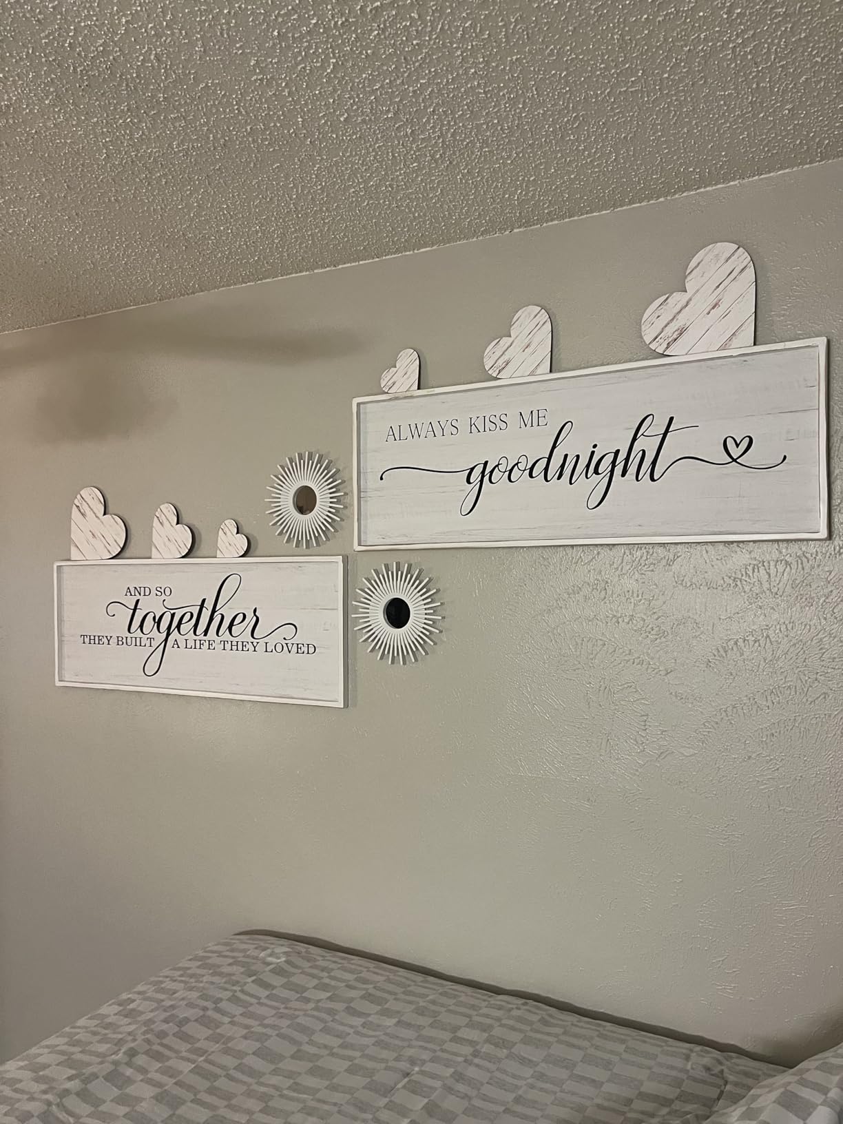 Give It to God and Go to Sleep Sign Framed Large 41''x15'' Above Bed Wall Decor for Bedroom Farmhouse Wall Decor Guest Room Decor Rustic Master Bedroom Wall Decoration Wood Wall Art (white frame) customer photo 2