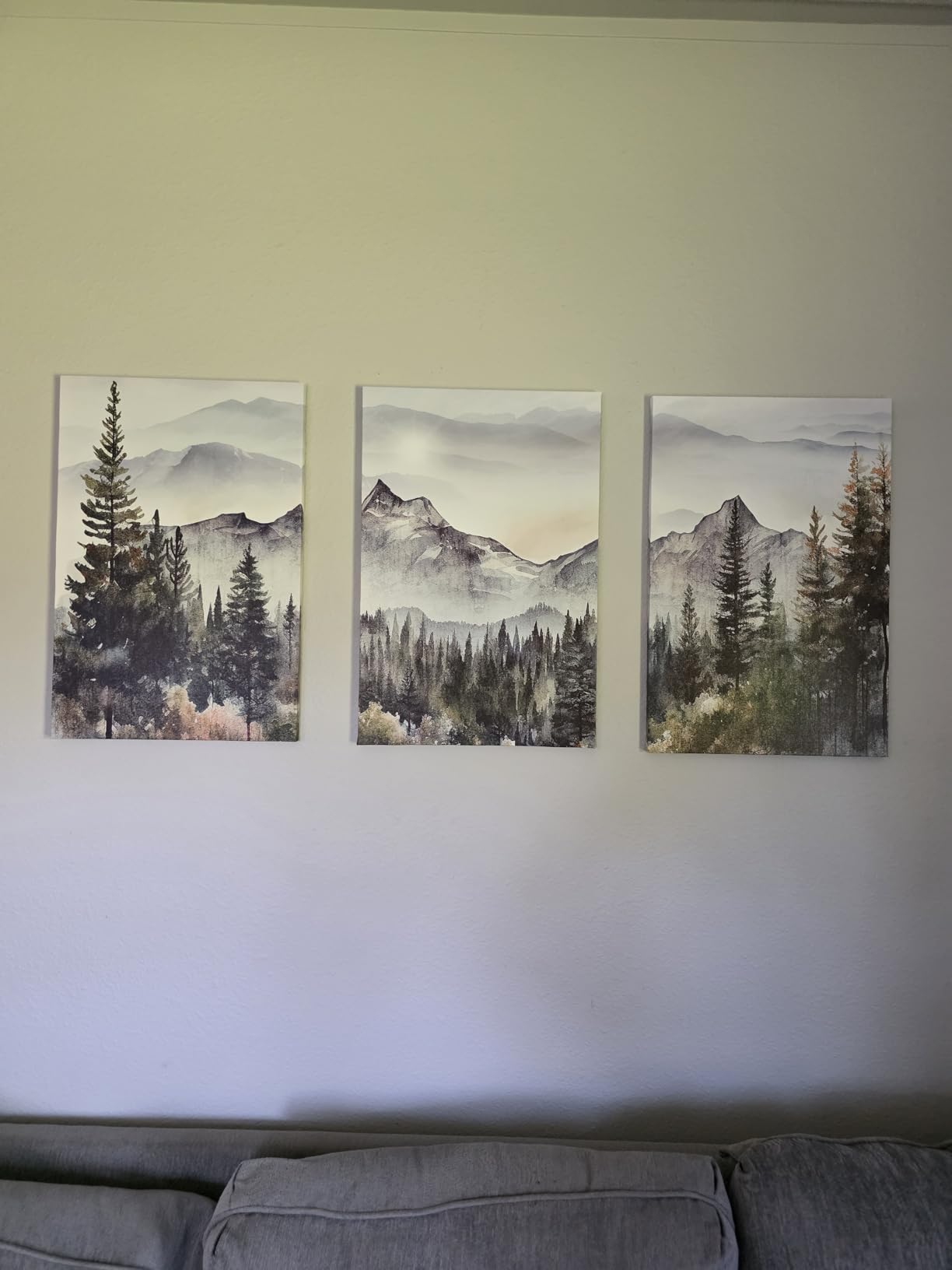 MHARTK66 3 Piece Framed Canvas Art Prints Wall Art for Living Room Modern Wall Decor for Bedroom Office Decor Abstract Mountain Forest Landscapes Ink Painting Ready to Hang Wall Pictures Home Decor customer photo 1