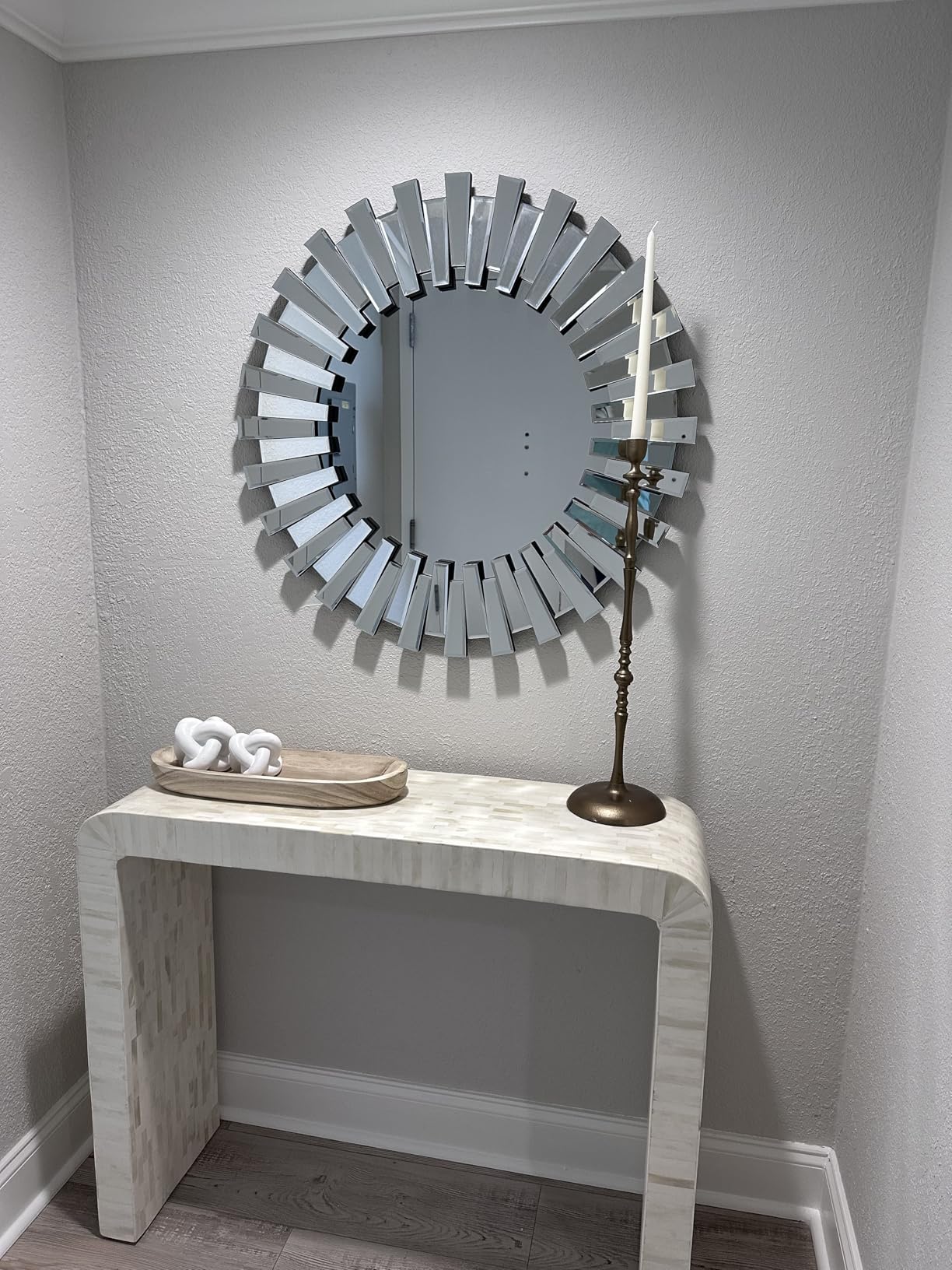 QDSSDECO Round Mirror Sunburst Wall Mirror 31.5