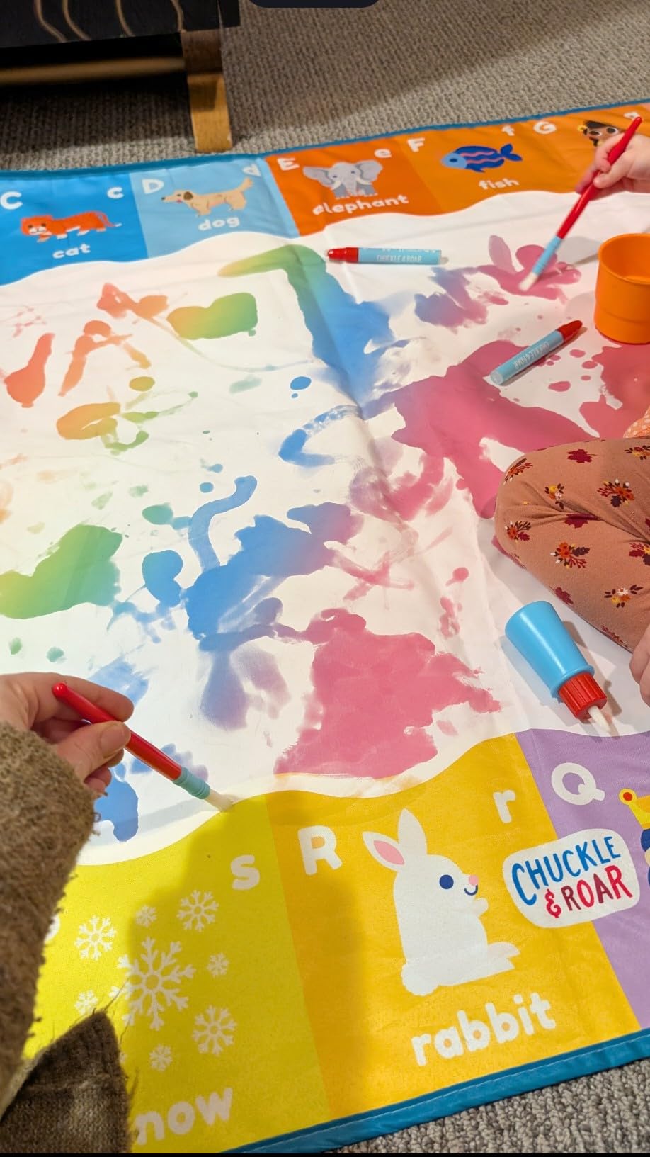 Chuckle & Roar - Aqua Draw Doodle Mat Glow - Water Color Magic Mat - Erase By Letting Mat Dry - Easy Play Anywhere - Ages 3 and Up customer photo 2