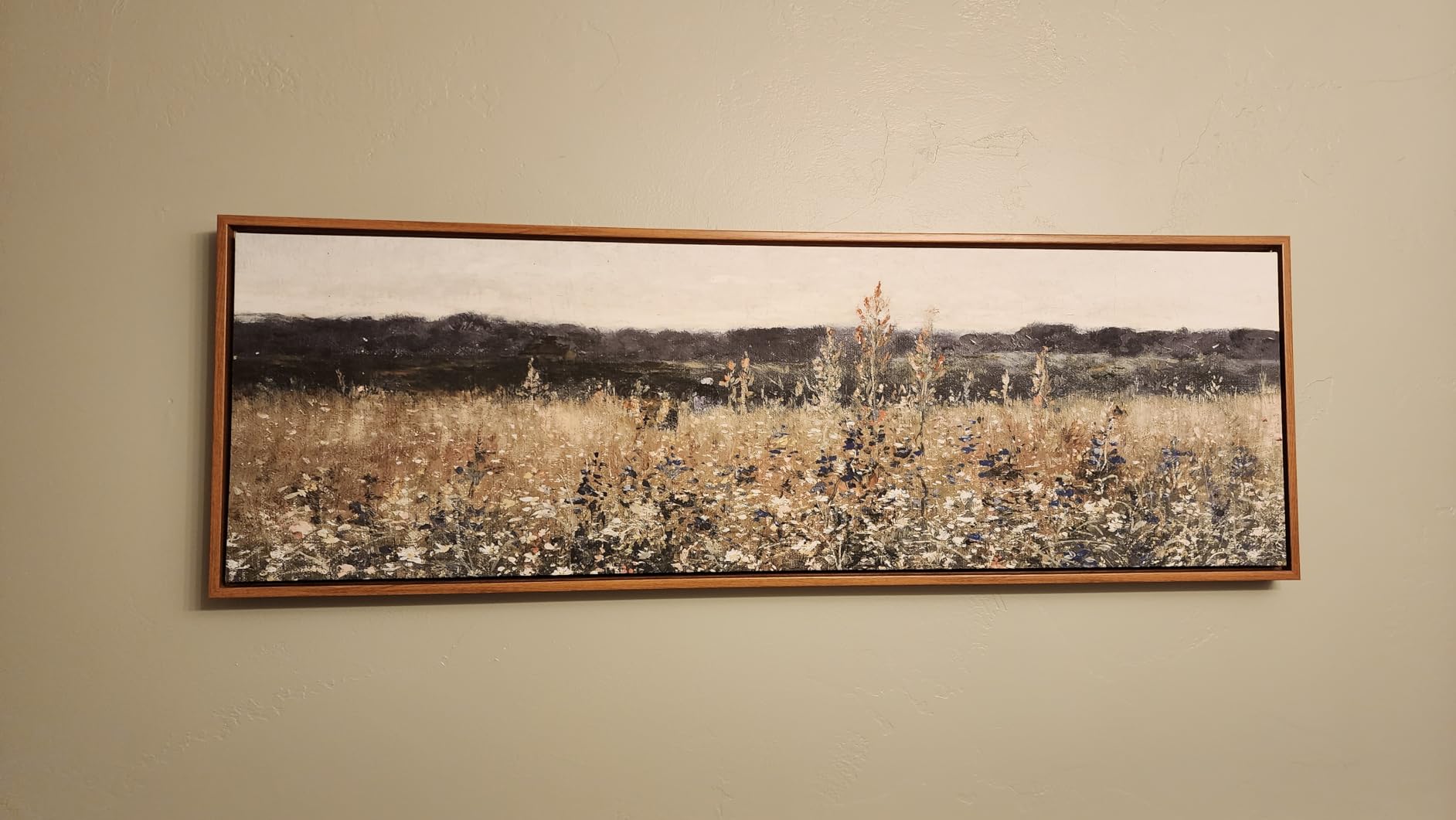 InSimSea Extra Large Framed Vintage Wall Art, Living Room Country Farmhouse Decor, Flower Meadow Landscape Paintings, Canvas Prints, Retro Scenery Long Pictures for Bedroom Above of Bed,20x40inch customer photo 2