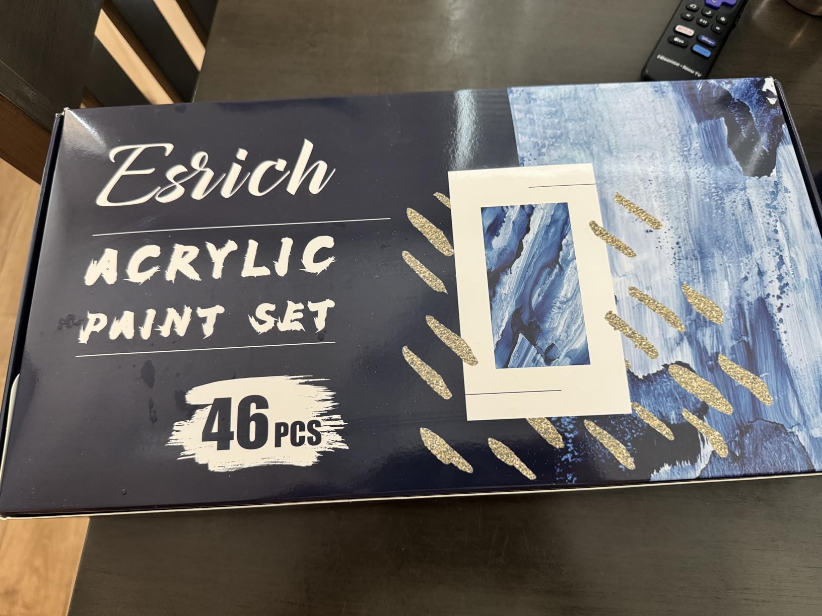 ESRICH 26 PCS Acrylic Paint Set with 12 Colors Acrylic Paints (12ml, 0.4 oz), 10 Paint Brushes, 2 Canvas, 1 Wood Easel, 1 Plate, Painting Supplies Kits for Kids, Adults, Artists and Beginners customer photo 2