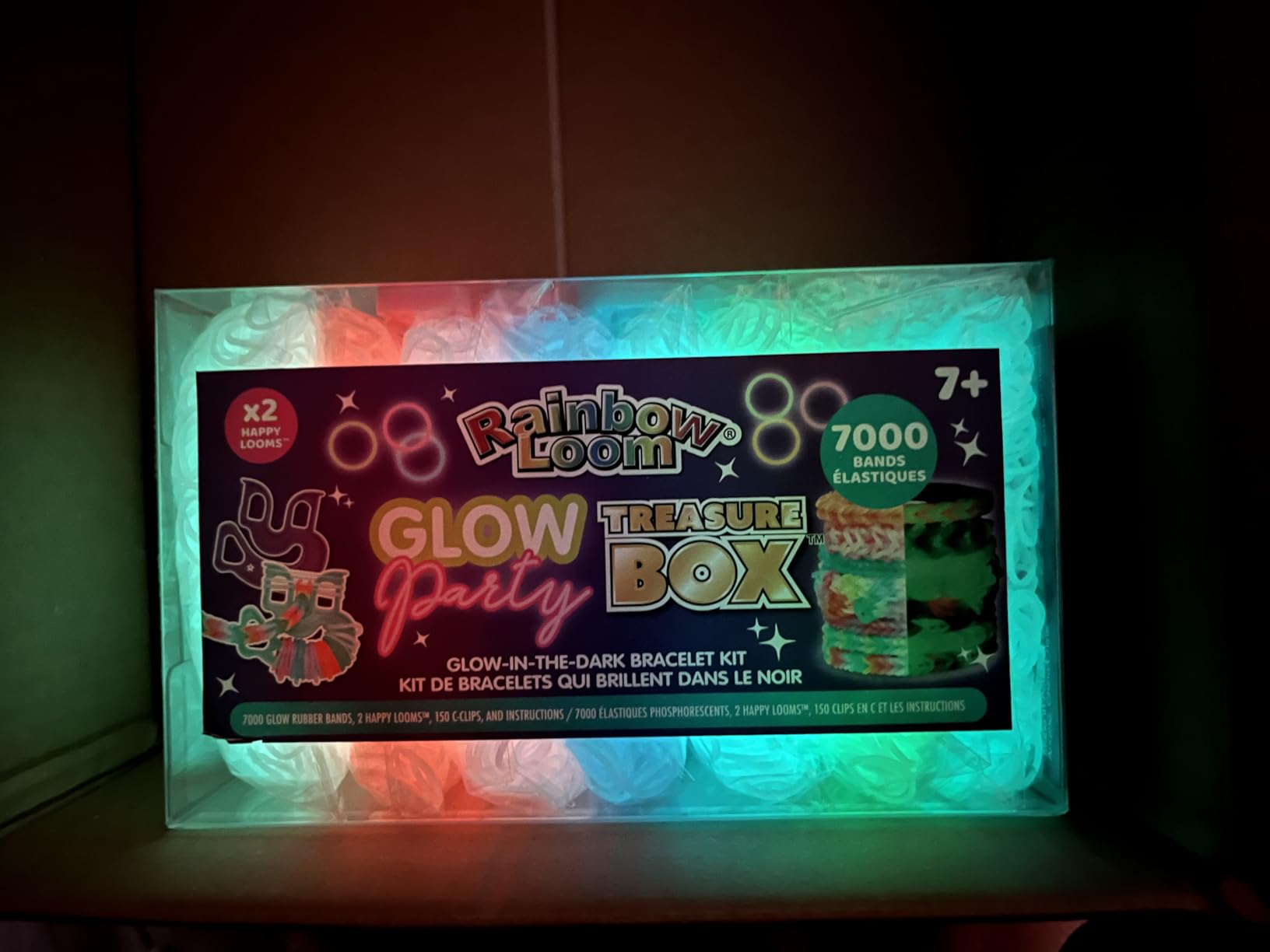 Rainbow Loom: Treasure Box - Glow-in-The-Dark Edition - DIY Bands Jewelry Kit, 7000 Glow Rubber Bands, 2 Happy Looms, Crafting Activity, Kids Ages 7+ customer photo 1