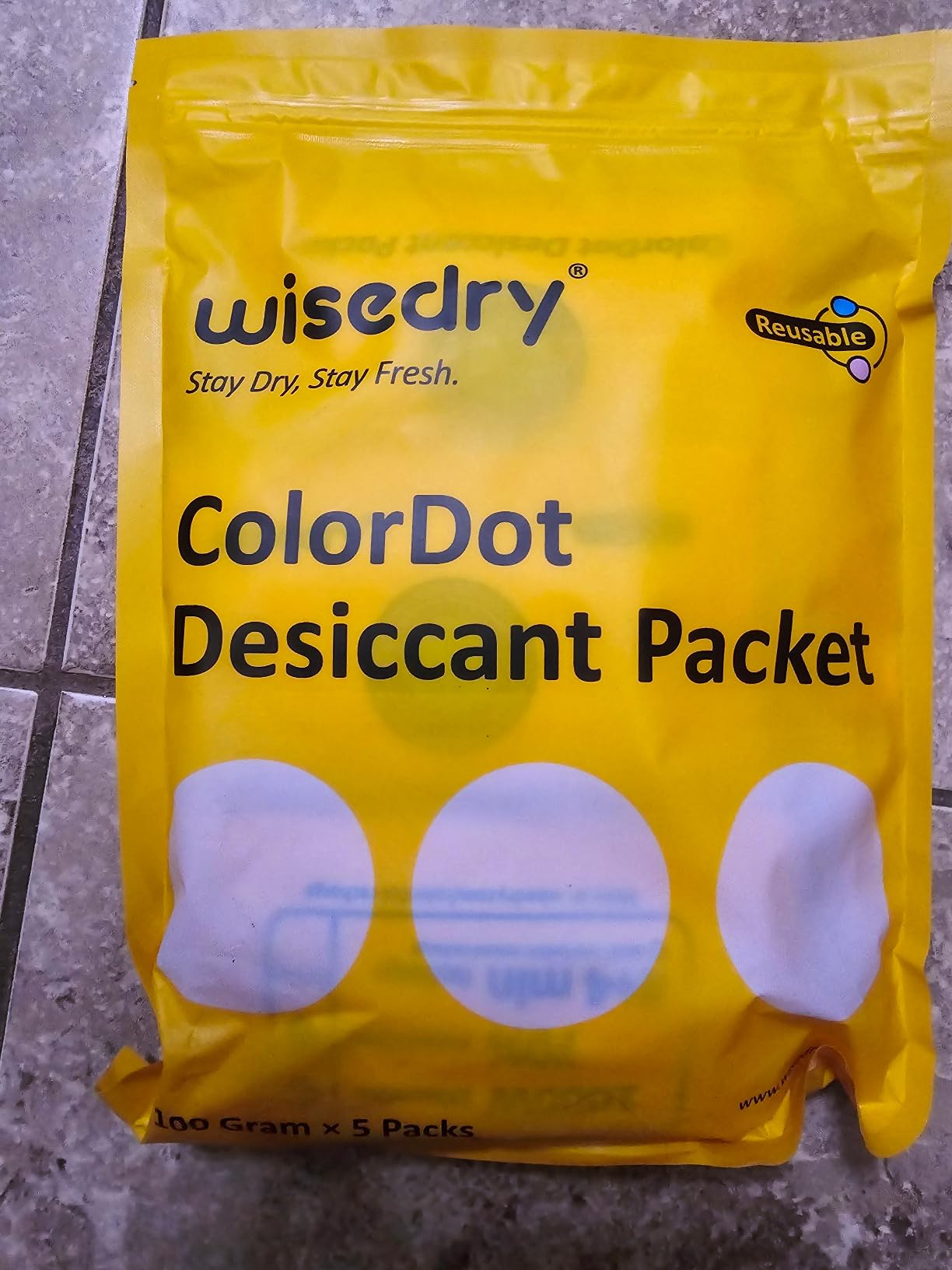 wisedry 100g [5 Packs] Reusable Desiccant Packs for Storage, Rechargeable Color Indicating Silica Gel Desiccant Packets, Moisture Absorbers for Storage Bins, Suitcase, Safe, 3D Filaments, Electronics customer photo 2