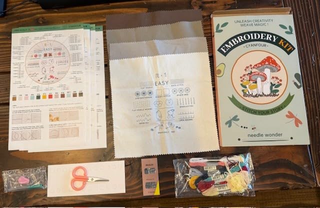 CYANFOUR Embroidery Kit for Beginners, 4 Stages to Learn 38 Stitches, with Step-By-Step Instructions and Clear Videos, Includes Multiple Accessories, Gift for Craft Lovers customer photo 1