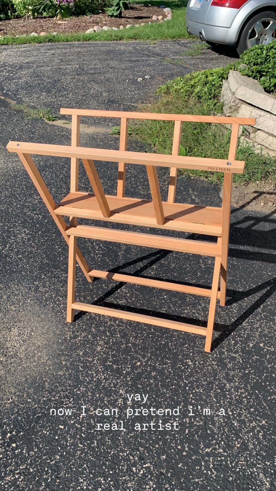 MEEDEN Folding Art Print Rack - Beechwood Art Storage Rack - Artist Storage and Display Rack for Canvas Art Prints Panels Posters Art Gallery Shows customer photo 1