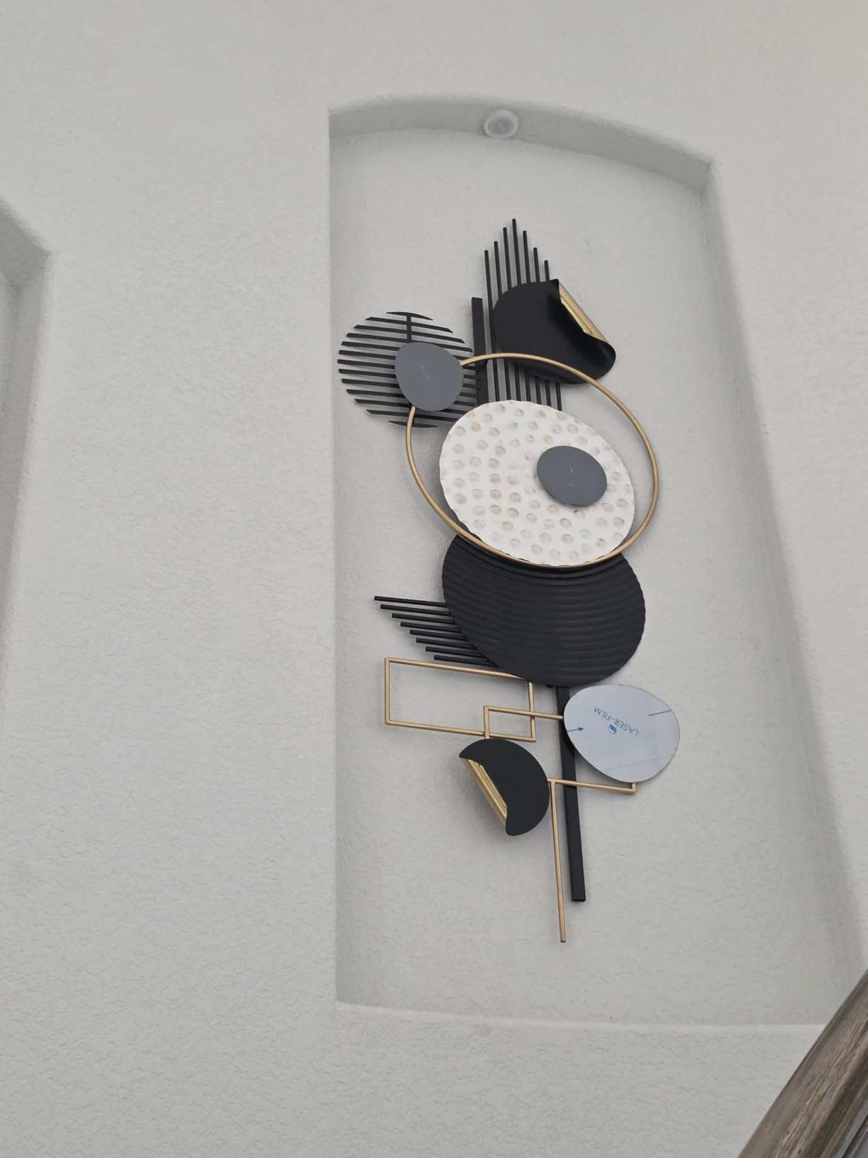 ERMOFAV Wall Decor, Modern Creative Metal Geometric Circular Decor Wall Art, 59x24 In customer photo 1