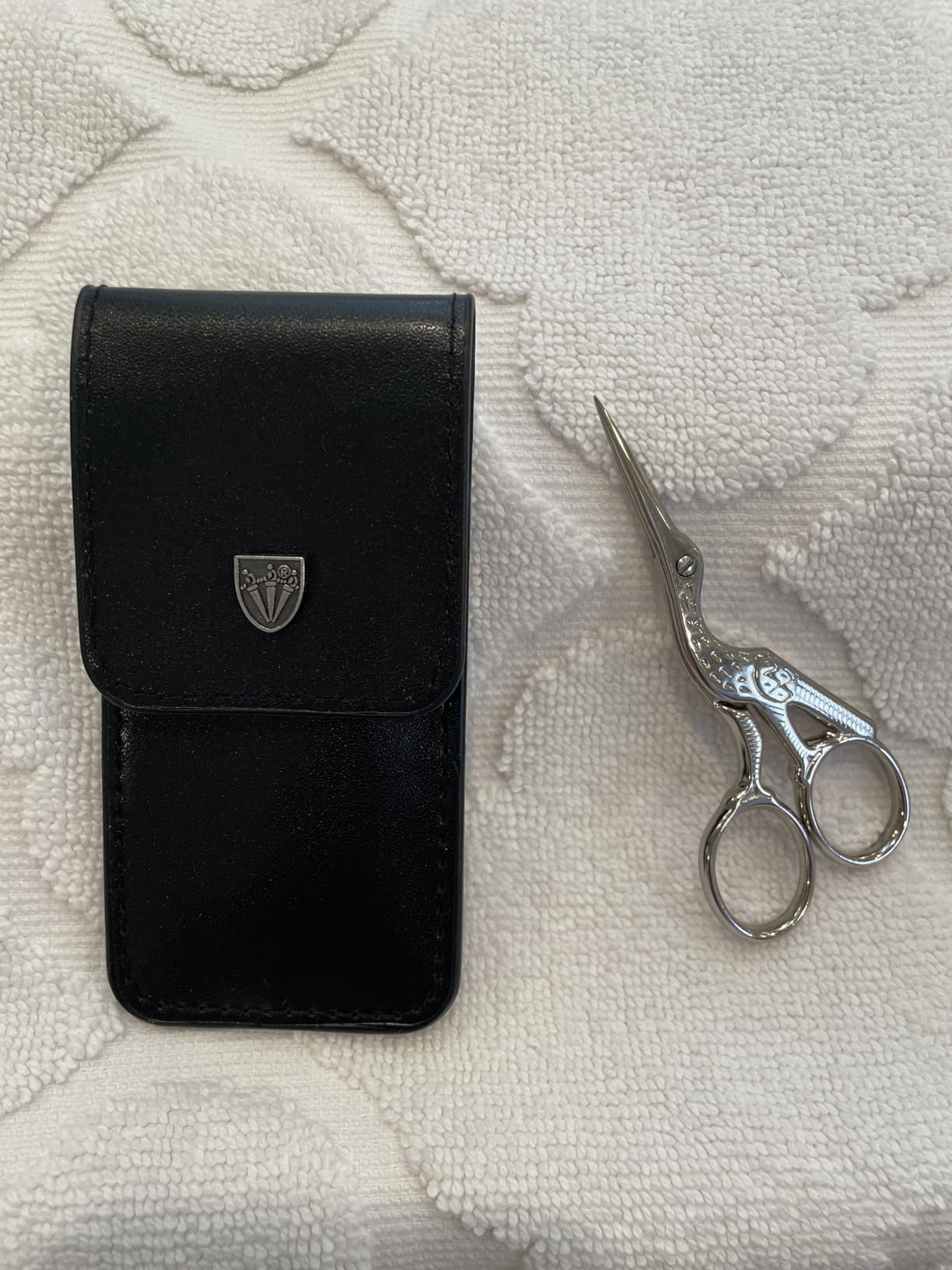 3 Swords Germany Embroidery Scissors, Stork Scissors Shears for Art Work, Sewing, Crocheting, Craft, Needlework with Black Synthetic Leather Case customer photo 1