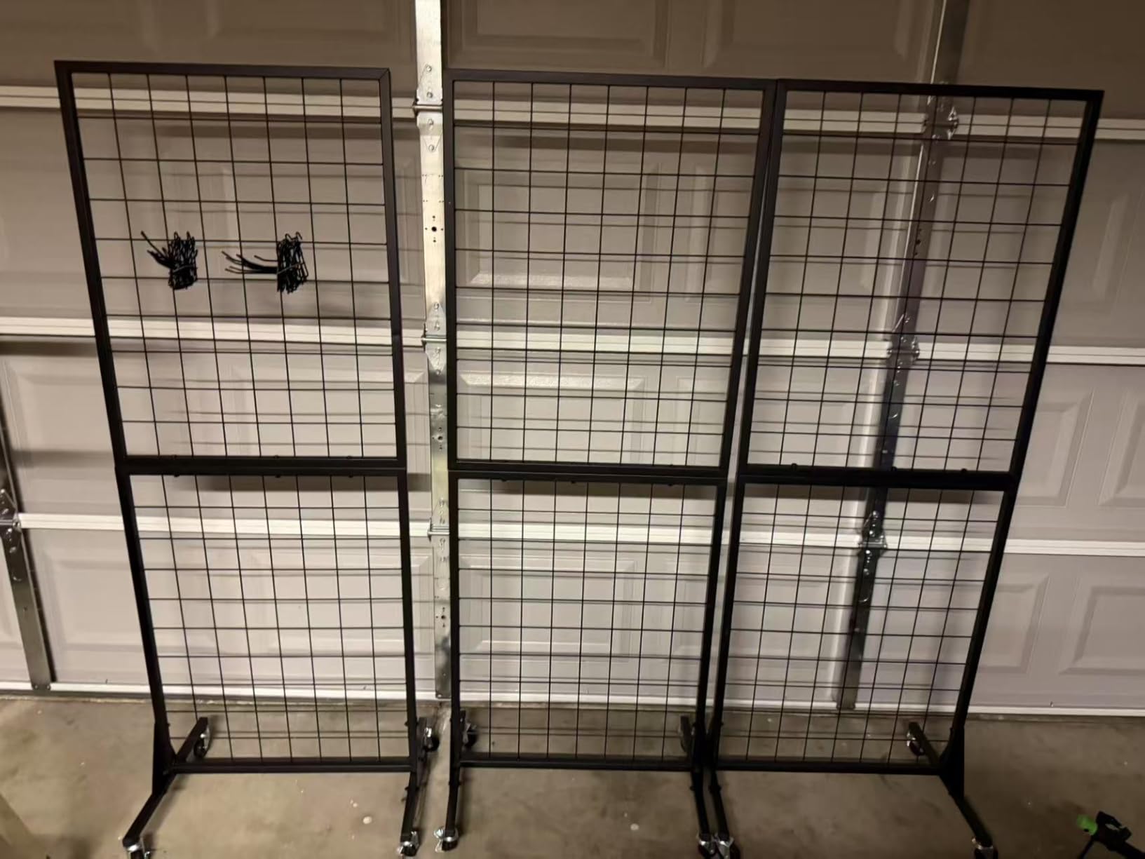 3-Pack 2'x5.5' Ft Gridwall Panel Display Stands Heavy Duty Floor Standing Retail Display Rack with Triangle Base for Retail Art Show with 20 Hooks customer photo 1