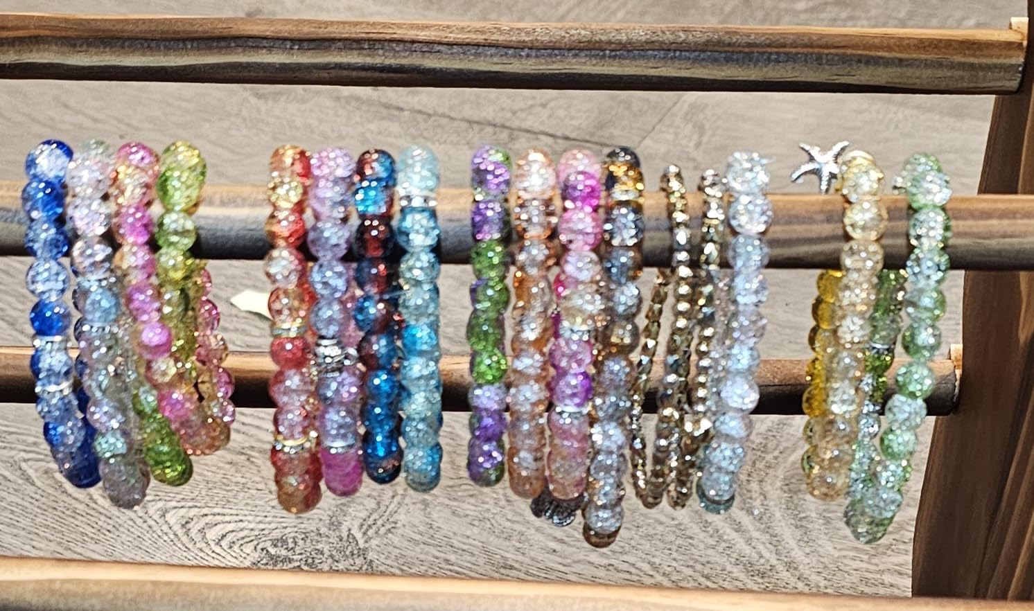 XJRLUK Glass Beads Bracelet Making Kit, 1350PCS 48 Colors 8mm Crackle Glass Beads for Jewelry Making, Crystal Glass Round Beads Friendship Bracelet kit for DIY Crafts Gifts customer photo 1