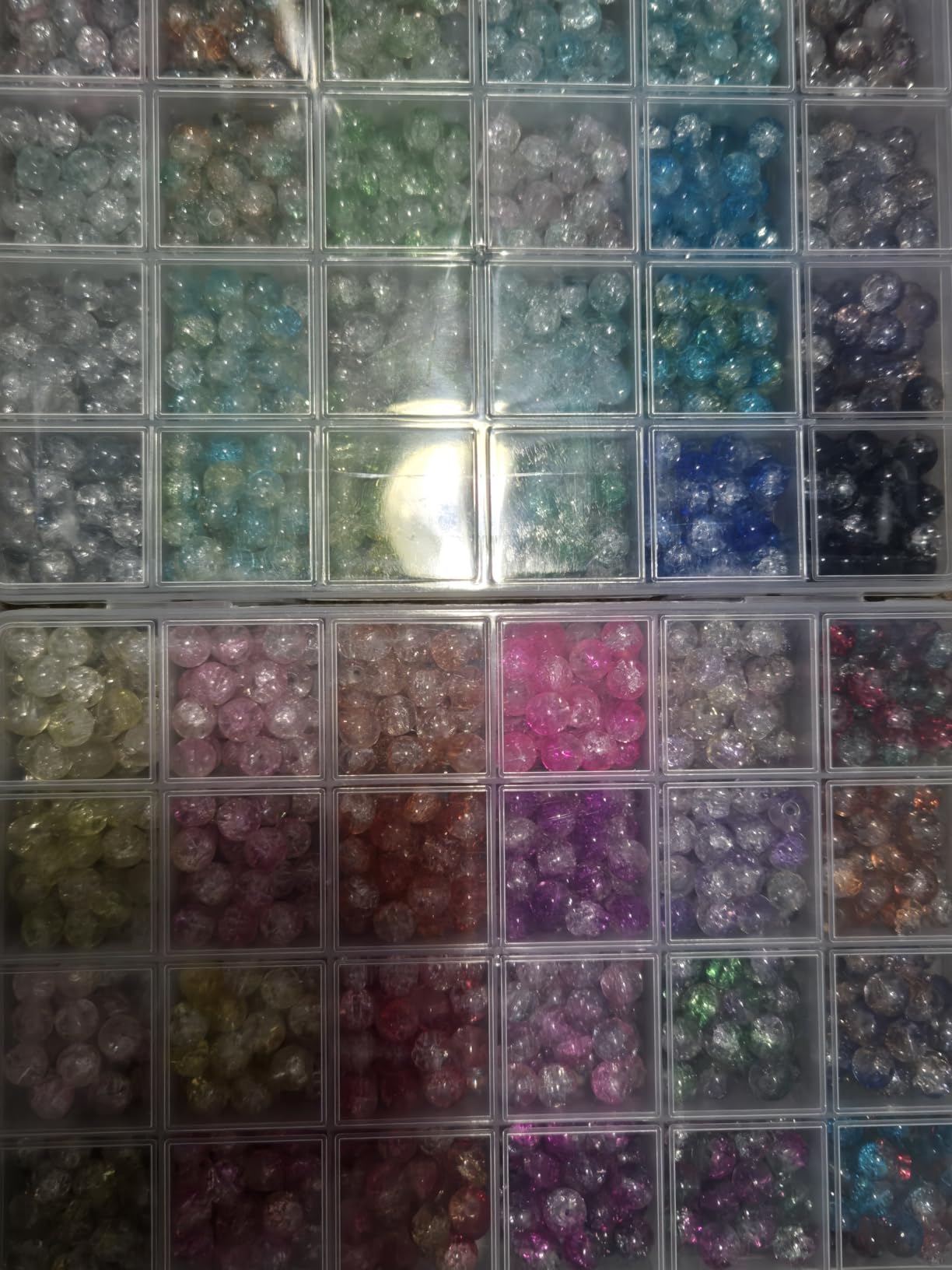 XJRLUK Glass Beads Bracelet Making Kit, 1350PCS 48 Colors 8mm Crackle Glass Beads for Jewelry Making, Crystal Glass Round Beads Friendship Bracelet kit for DIY Crafts Gifts customer photo 2