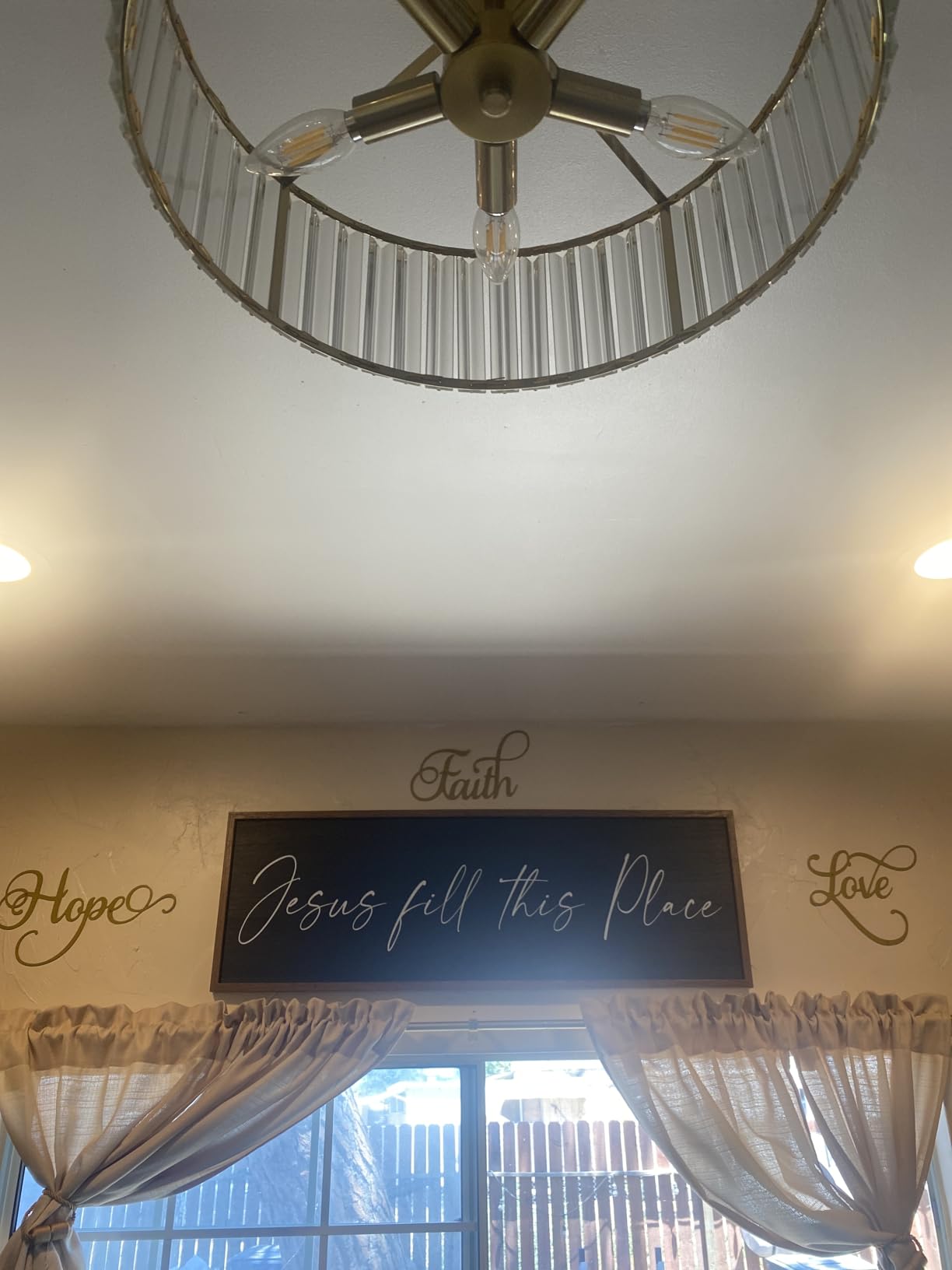 ESTART Faith Hope Love 3 Pieces Metal Wall Decor Inspirational Black Letter Sign Wall Art Rustic Vintage Farmhouse Word Metal Sign Family Wall Decor for Home Bedroom Living Room customer photo 1