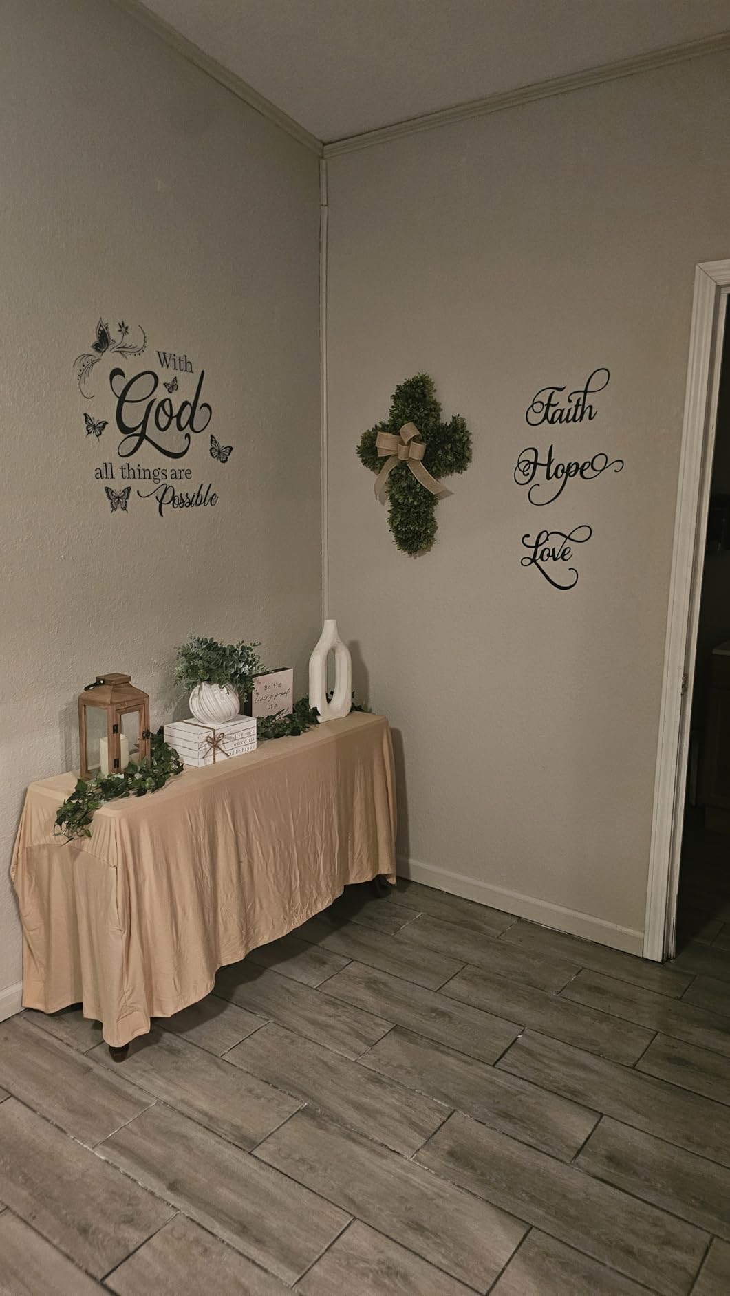 ESTART Faith Hope Love 3 Pieces Metal Wall Decor Inspirational Black Letter Sign Wall Art Rustic Vintage Farmhouse Word Metal Sign Family Wall Decor for Home Bedroom Living Room customer photo 2
