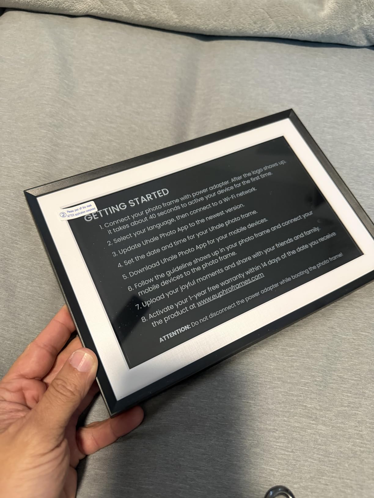 Euphro 15.6'' Digital Picture Frame with 1920x1080 IPS Touch Screen, Smart Digital Photo Frame with 32GB Storage, Easy Setup to Share Photos/Videos via Free App customer photo 1