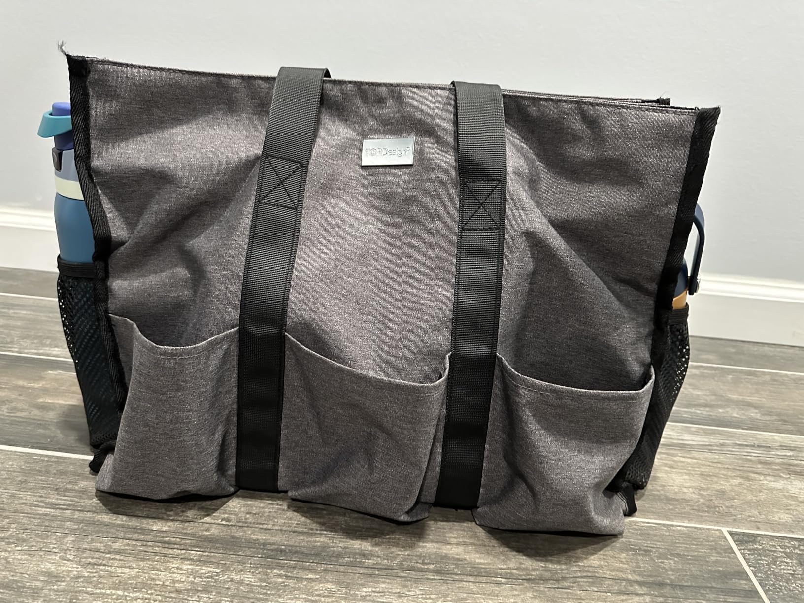 TOPDesign Utility Water Resistant Tote Bag with 13 Pockets, Top Zipper Closure & Thick Bottom Support, for Working Women customer photo 1