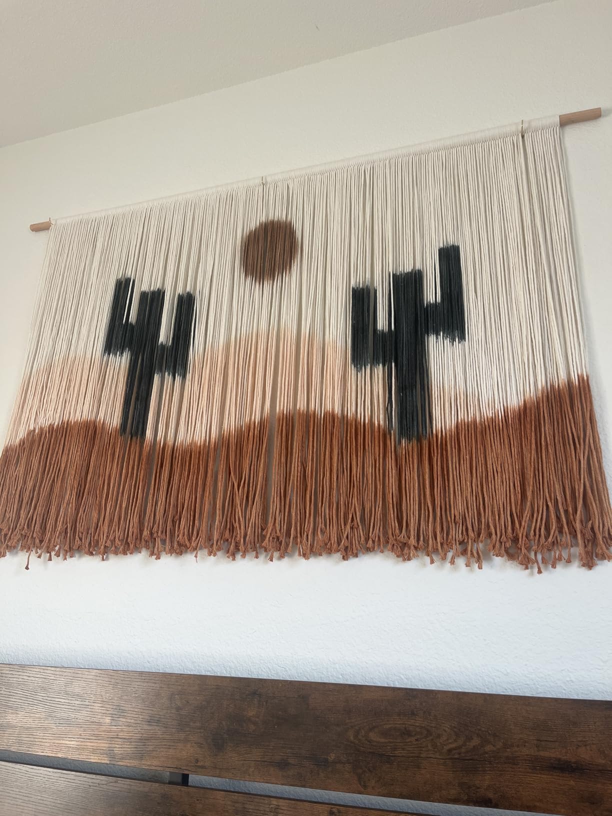 Macrame Wall Hanging Large Macrame Wall Decor Yarn Tapestry Fiber Art Hand Dip-Dye Craftsmanship Cute Boho Home Decor 57