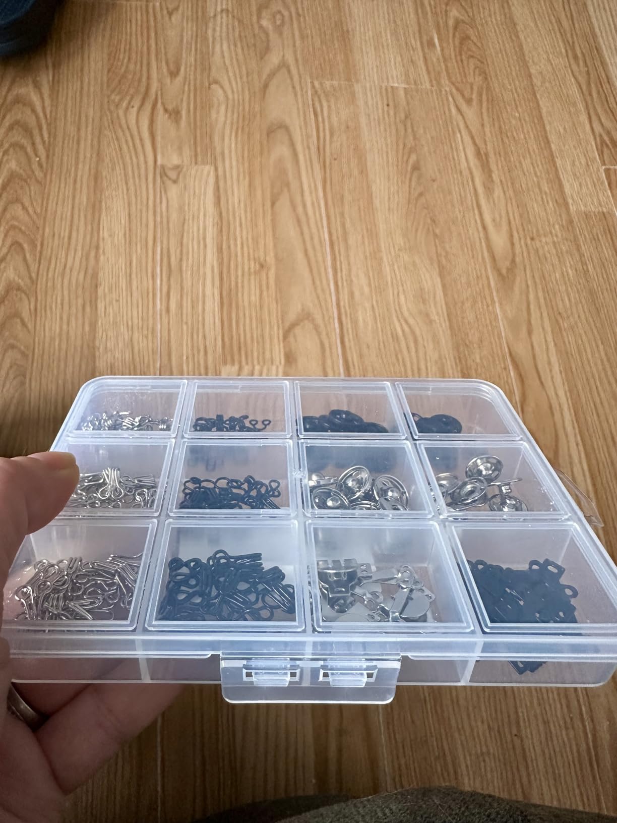 KOPOX 180PCS Hook and Eye Sewing Kit with Garment Buttons, Hook and Eye Closures, Fabric Snap Buttons, Garment Snap Buttons for Skirts Pants Dresses, Clothing and DIY Crafts customer photo 1