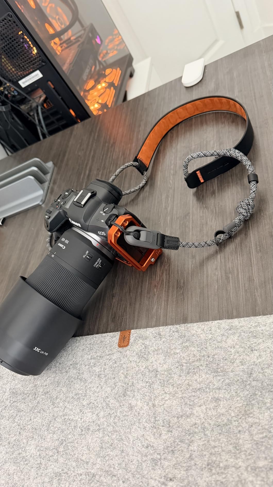 PGYTECH Camera Shoulder Strap Air for Mirrorless Quick Release Camera Strap Leather-like Surface with Braided Ropes Adjustable Neck Strap Light for Sony ZV-E10 for Canon G7 X, Night Black customer photo 2