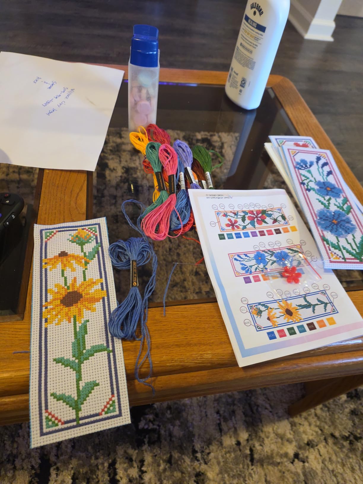 ORIGACH 6 Pcs Flower Cross Stitch Bookmark Kit for Beginner with Backing Felt Floss Instruction Sunflowers Tulip DIY Stamped Embroidery Bookmark Kit for Starter Adults Book Lovers customer photo 2