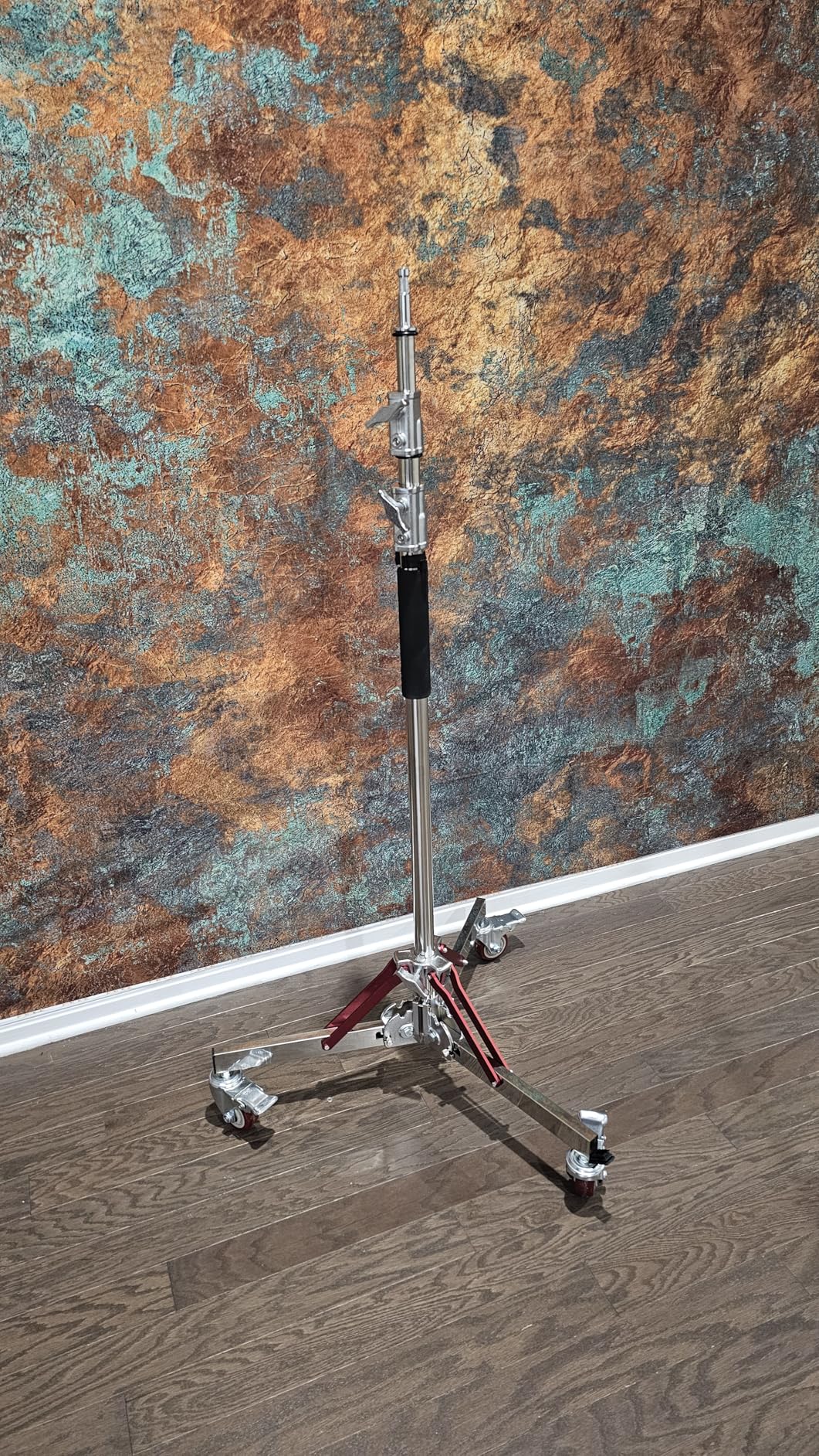 AMBITFUL Heavy Duty Light Stand with Casters, 100% Stainless Steel Max Height 10ft/305cm, Photography Wheeled Base Stand for Studio Softbox, Monolight, Reflector (AS-300) customer photo 2