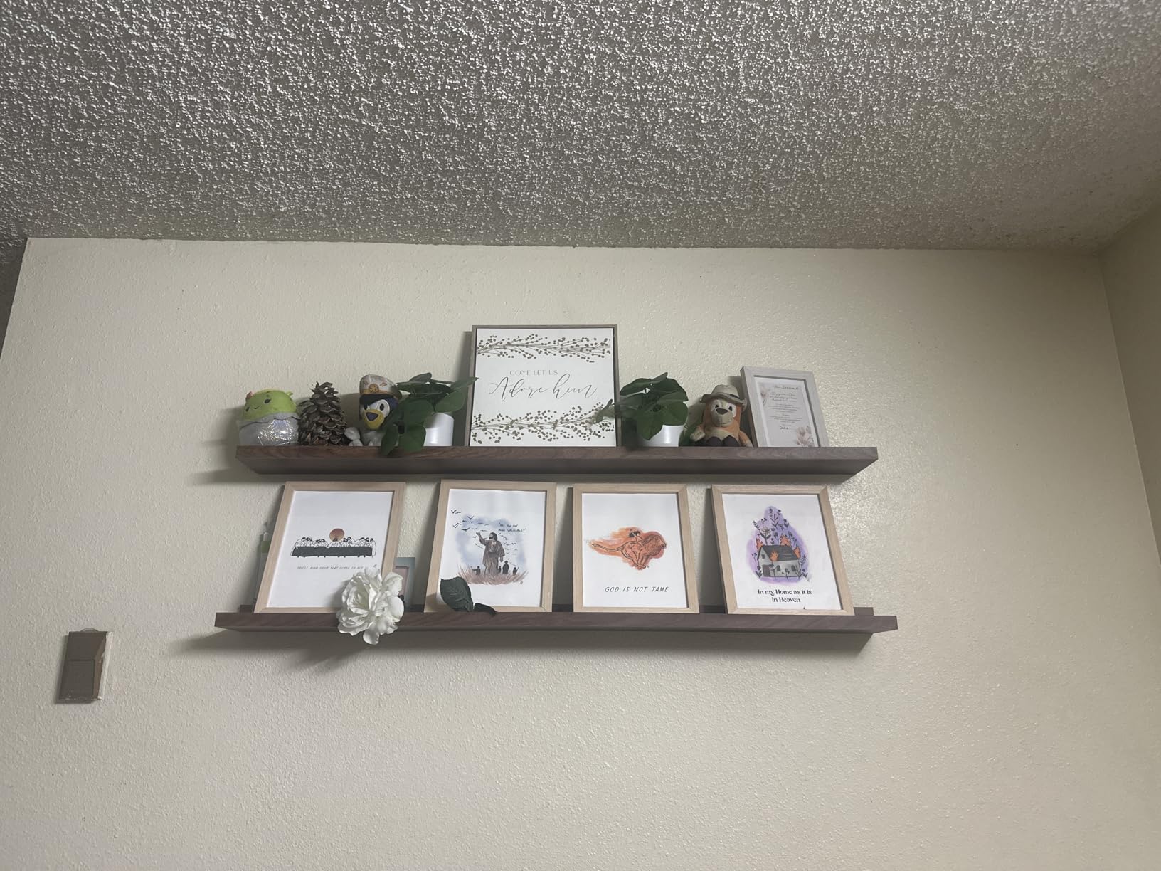 Heimlove 48 Inch Picture Ledge Shelf with Lip, Black Floating Shelves for Wall Set of 3, Long Wall Shelves in Varying Depths for Living Room, Bedroom, Nursery, Bookshelf customer photo 1