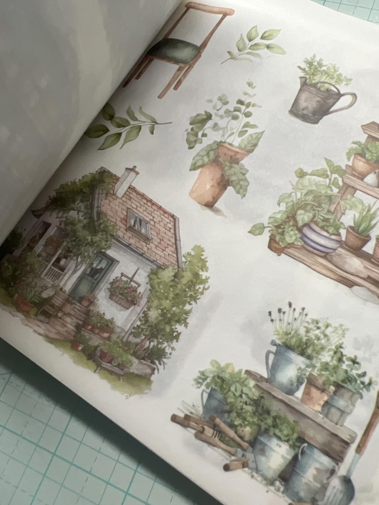 Garden Journal Stickers for Junk Journal Supplies, 50 Sheets Precut Watercolor Washi Sticker Book for Journaling, Scrapbooking, Bujo, Card Making, Art Crafts customer photo 2