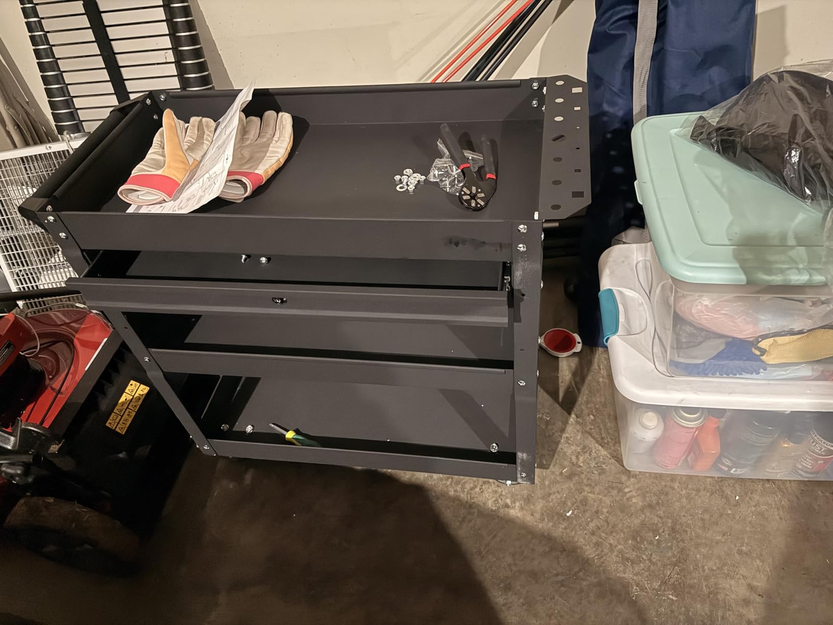 3 Tier Heavy Duty Rolling Tool Cart with Drawers, Large Storage Utility Cart on Wheels for Garage, Warehouse, Repair Shop (Black) customer photo 1