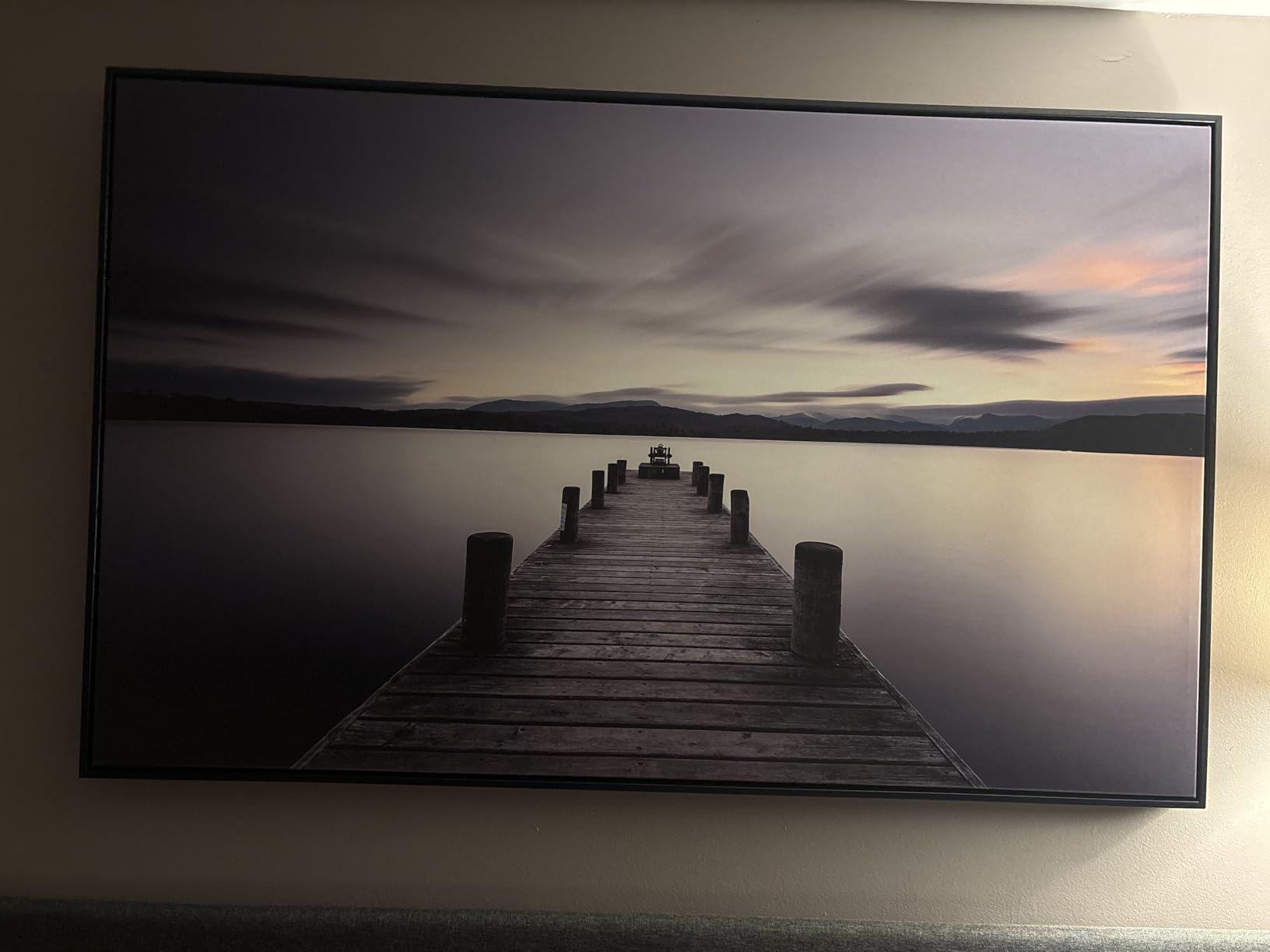 Lake Pictures Wall Decor Artwork: Scenic Canvas Wall Art Lake Scene Artwork Nature Scenery Painting - Sunset Landscape Prints for Bedroom House 16x11 customer photo 1