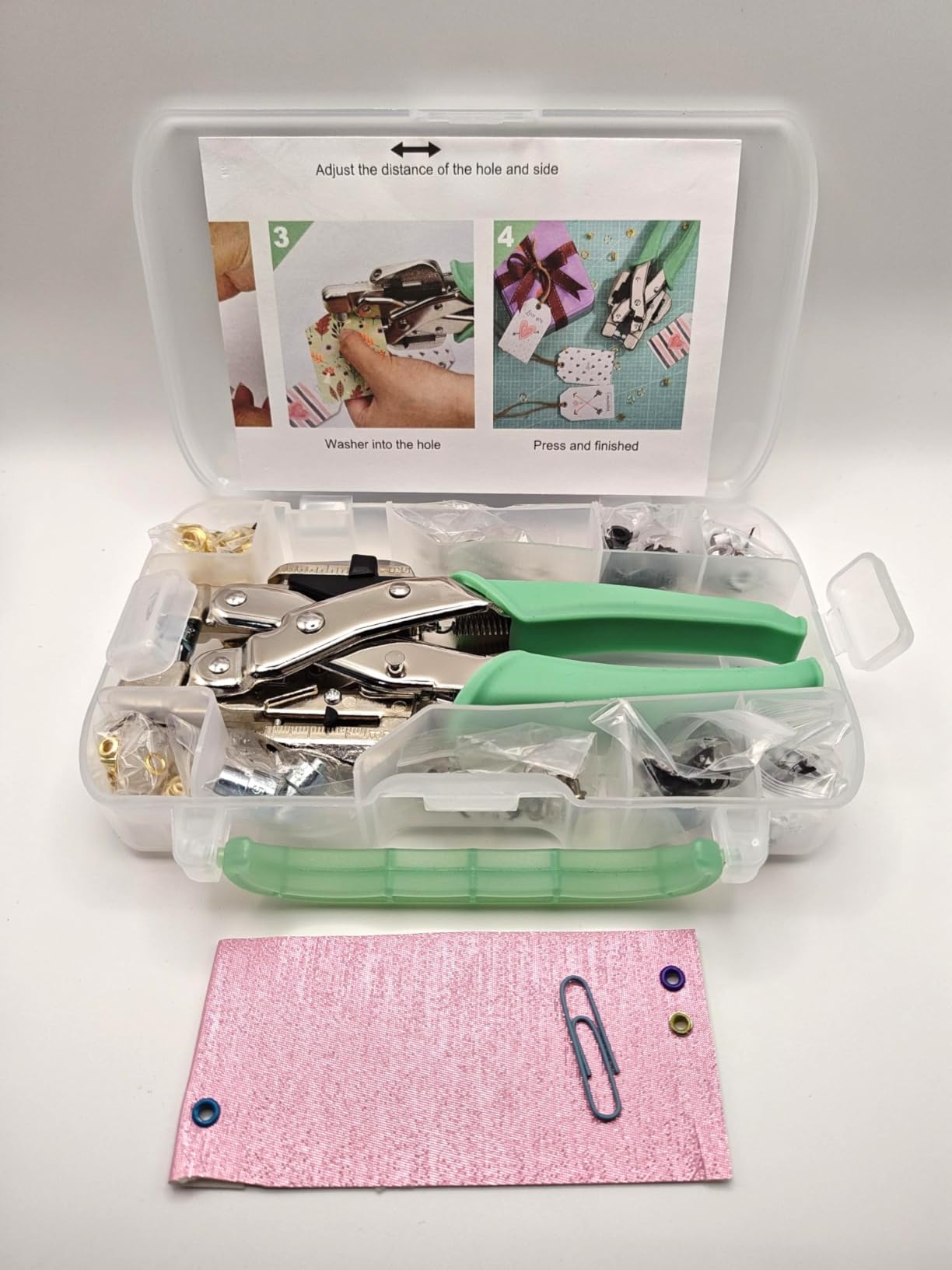 LZBRDY Professional Eyelet Punch Pliers Kit (3mm & 5mm), Heavy Duty Grommet Tool for Leather, Canvas & Fabric, Ergonomic Effortless Hole Puncher with 160Pcs Metal Eyelets for DIY Crafts & Repairs customer photo 2