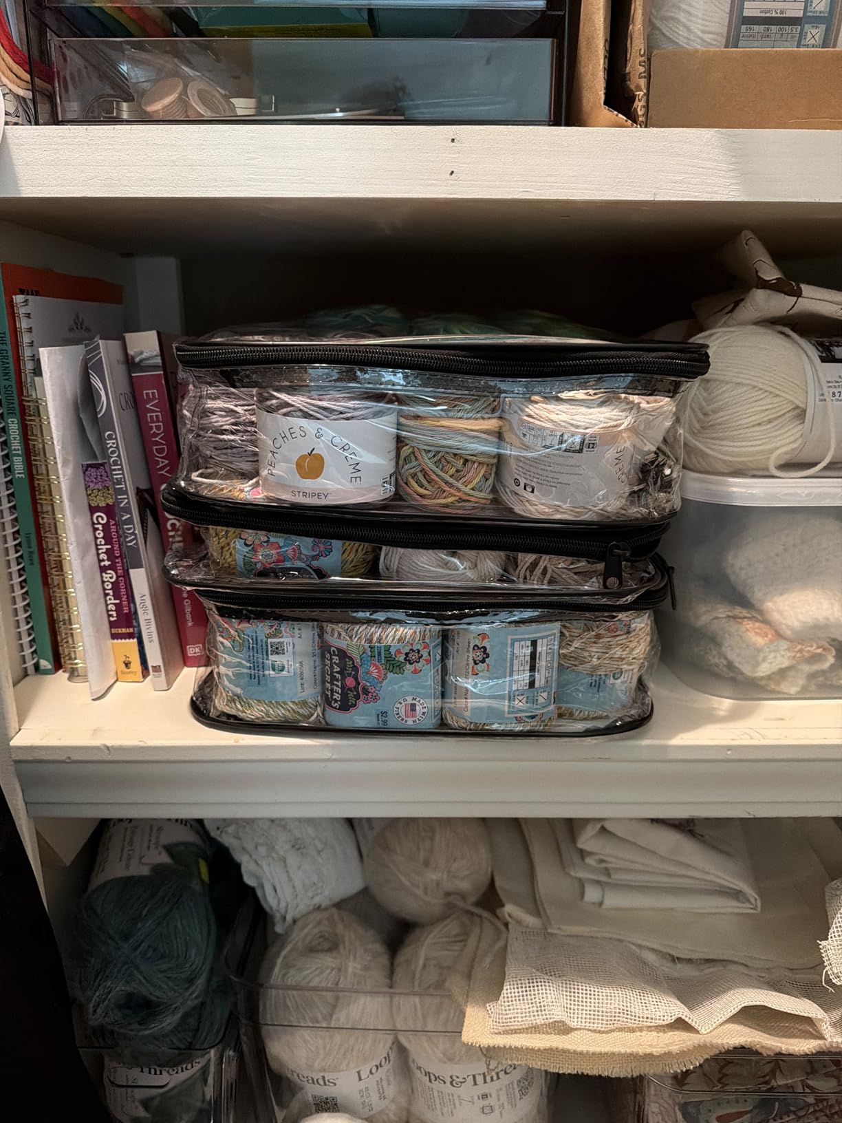 Yarn Storage Bags 3 Pack, Clear Yarn Storage Organizer 12x16x4 Inches customer photo 1