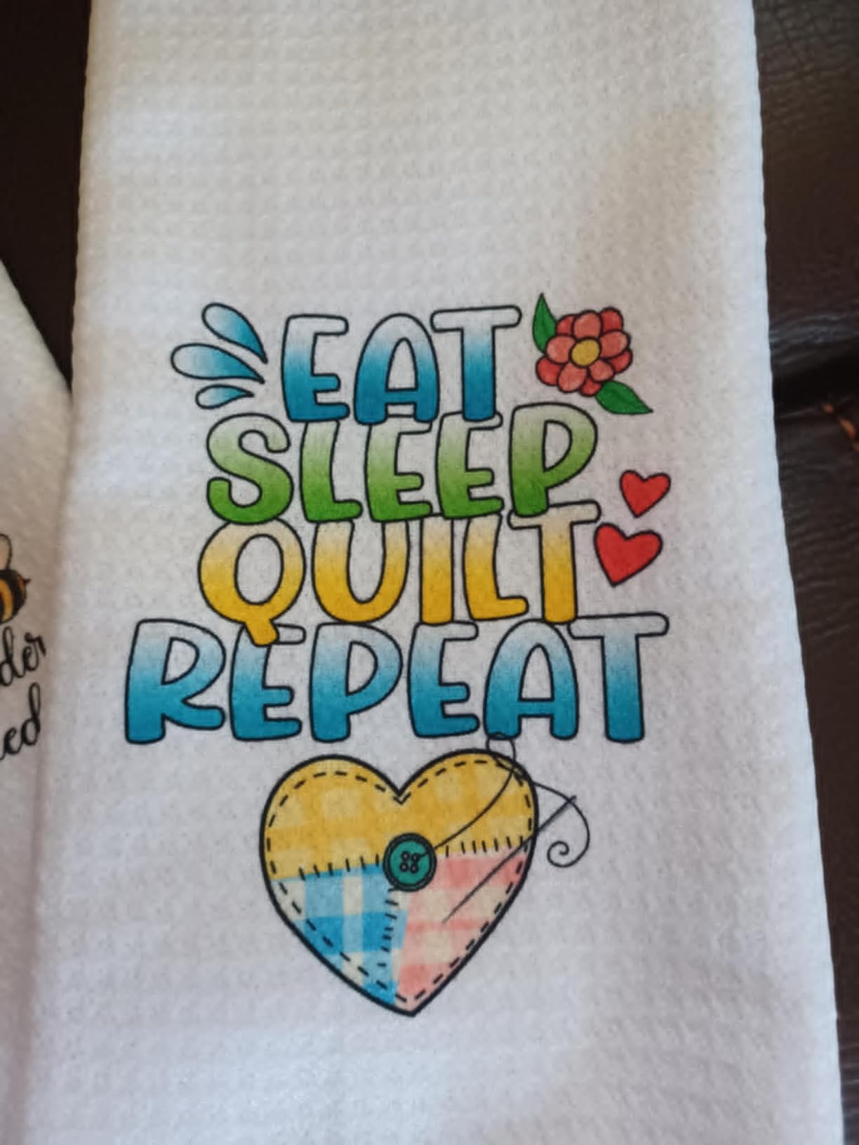 2PCS Eat Sleep Quilt Repeat Funny Sewing Kitchen Towels, Gift for Quilter, Sewing Gifts, Birthday Gifts for Mom Neighbors Sisters Friends Sewing Lovers, Sewing Gifts for Sewing Lovers Mom customer photo 1