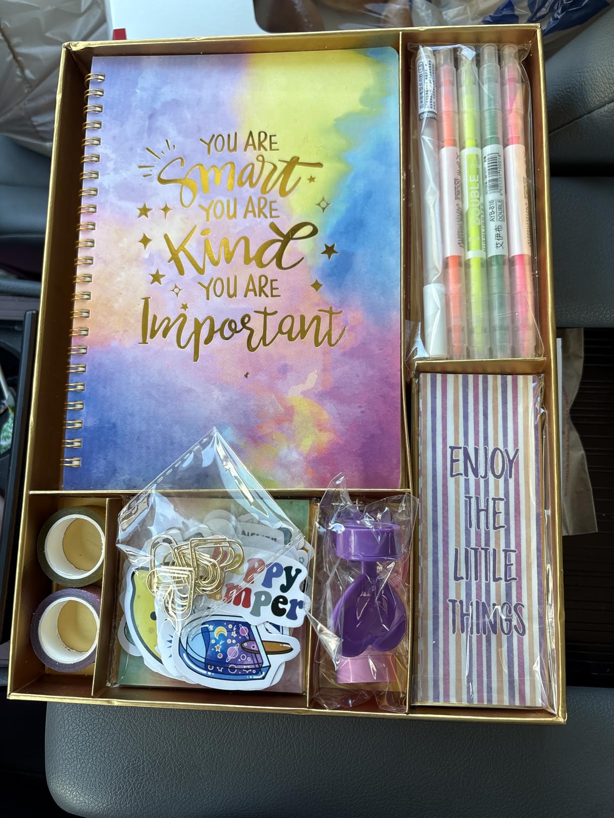 OIHEW 100+ Pcs DIY Journal Kit for Teen Girls - Scrapbook Supplies & Aesthetic Stationary Set with 2 Spiral Notebooks, Stickers, Glitter Pens - Arts and Crafts Birthday Gift for Tweens Girls Age 8-12+ customer photo 1