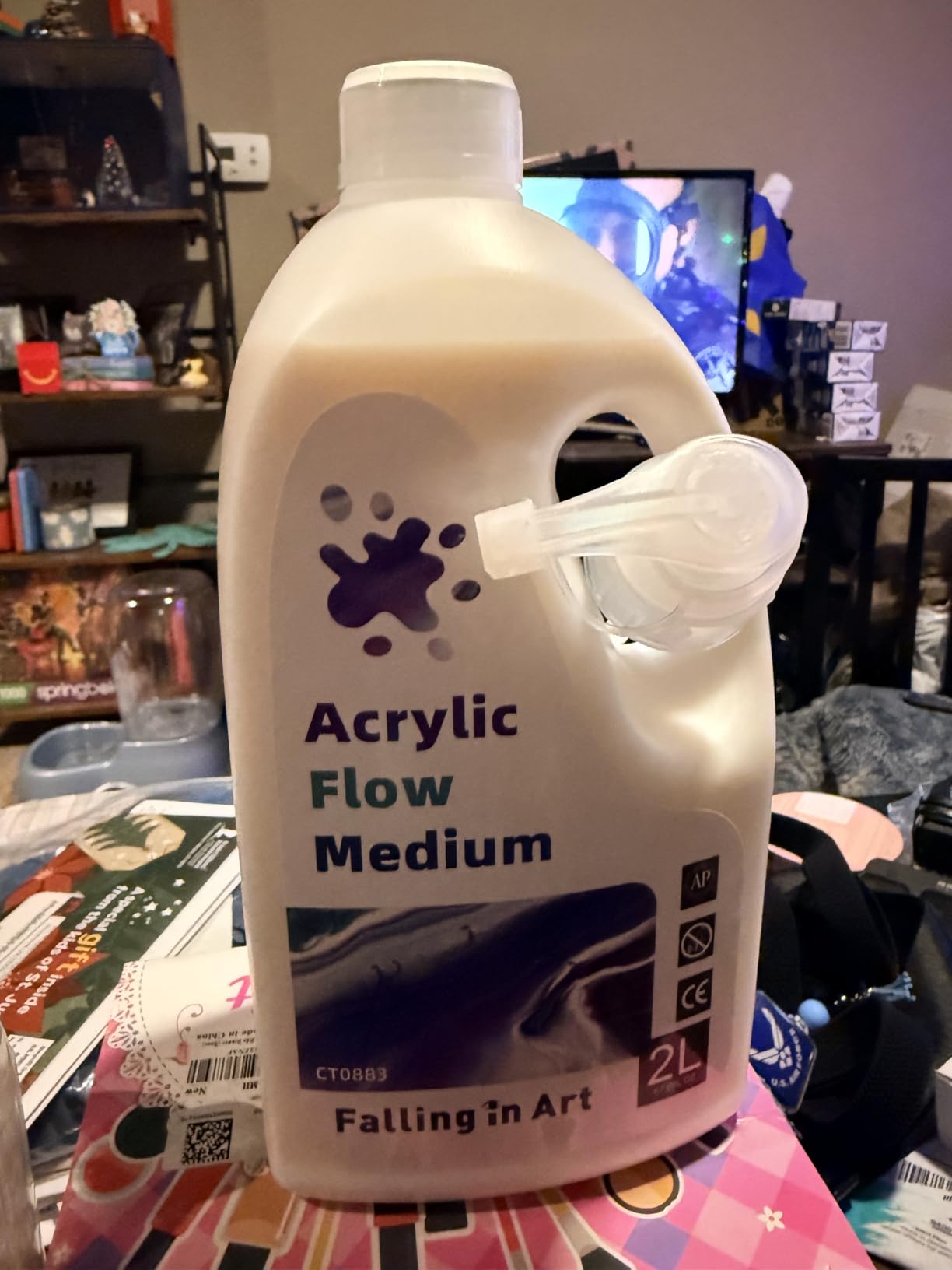 Falling in Art 33.8 Oz Pouring Medium for Acrylic Paint, Paint Thinner with High Flow Consistency customer photo 2