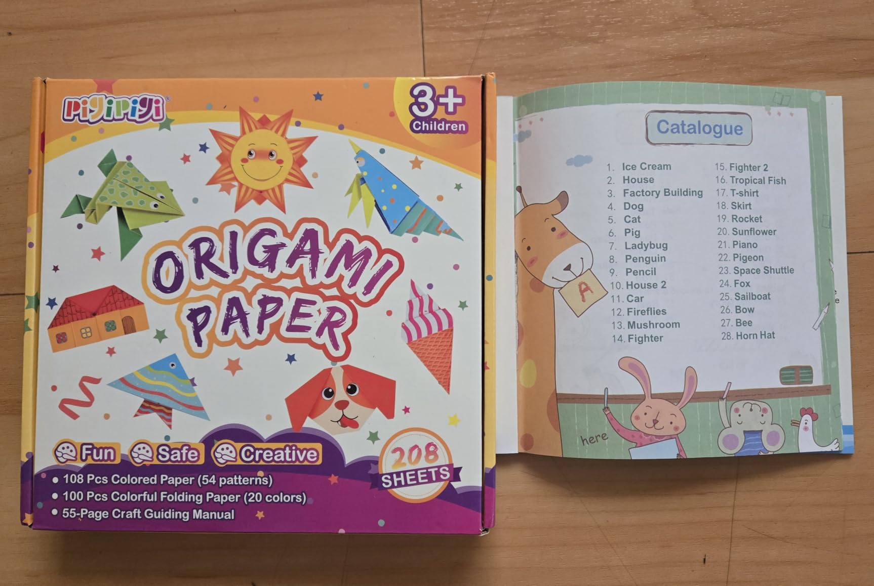 Pigipigi Kids Craft Origami Paper Kit for Kids Ages 5-8 8-12, with Guiding Book, 208 Sheets DIY Art and Crafts Supplies, Colorful Folding Papers Set Projects Gifts Activity for Boy Girl Toys customer photo 2