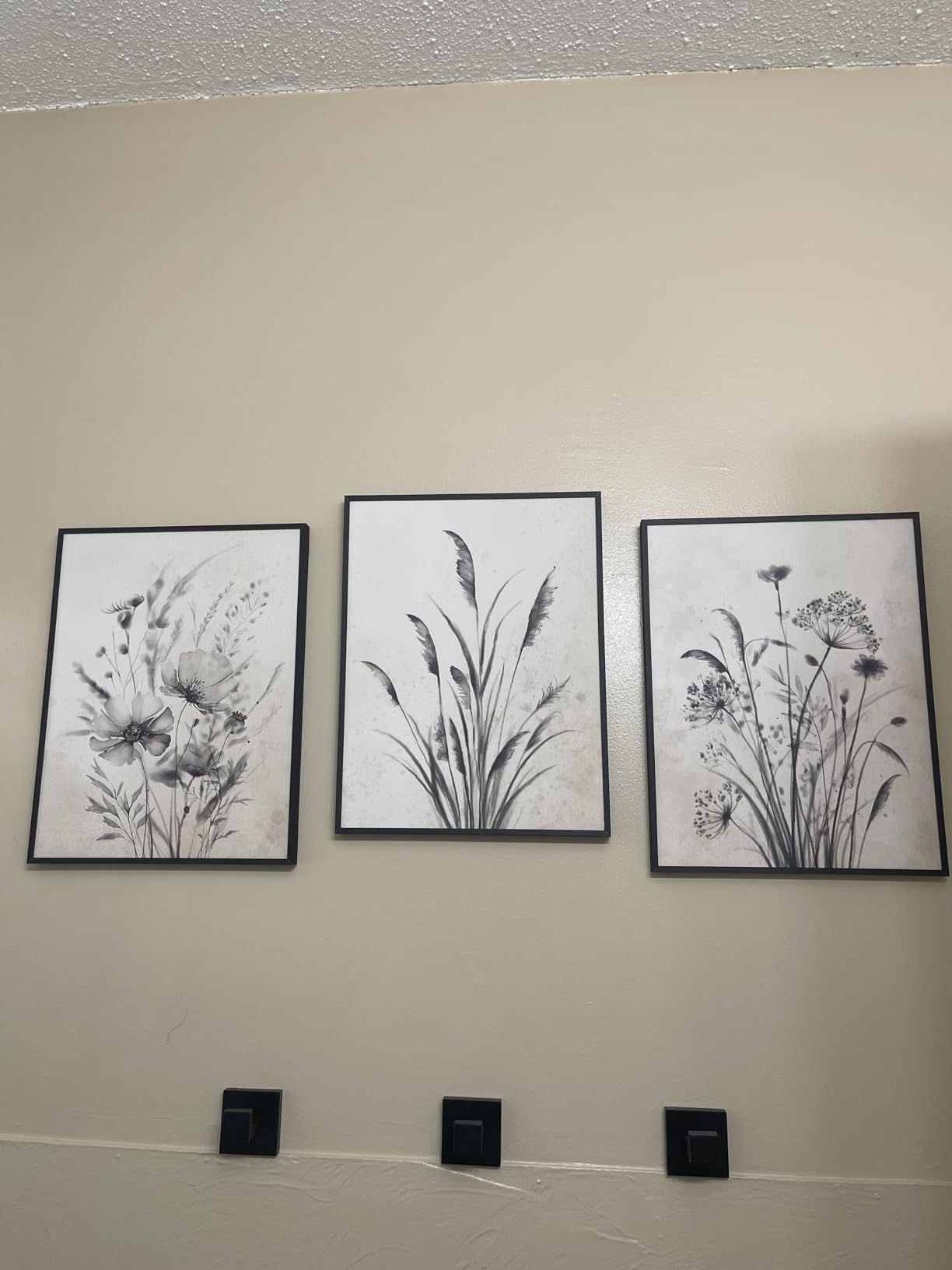 Framed Vintage Botanical Wall Art Bedroom, 4 Piece Rustic Farmhouse Floral Canvas Prints Artwork, Neutral Flower Butterfly Pictures for Modern Farmhouse Living Room Kitchen Bathroom Wall Decor, 11x14 customer photo 1