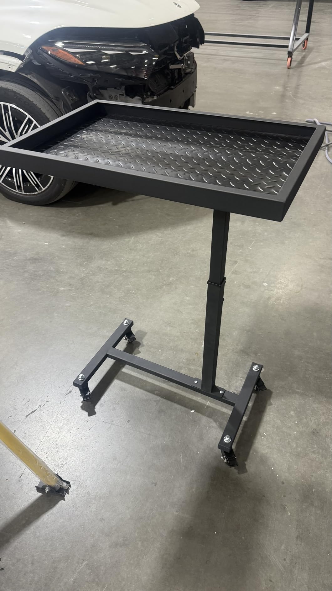 OLBRUS Adjustable Work Table with Wheels, Mechanic Rolling Tool Tray Table for Garage Repair Shops DIY, 220LBS Capacity Mobile Heavy Duty Steel Tool Cart customer photo 2