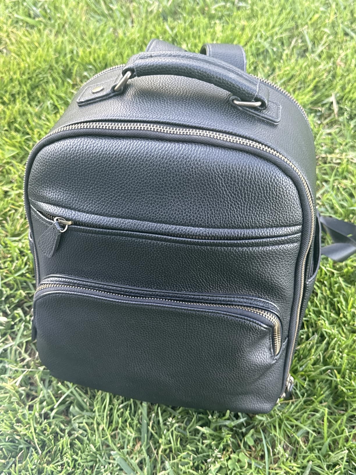Small Camera Backpack, Classic PU Leather for DSLR, Professional Camera Bag for Photographers with 11 Inch Pad/Tablet Compartment, 10L Brown customer photo 2