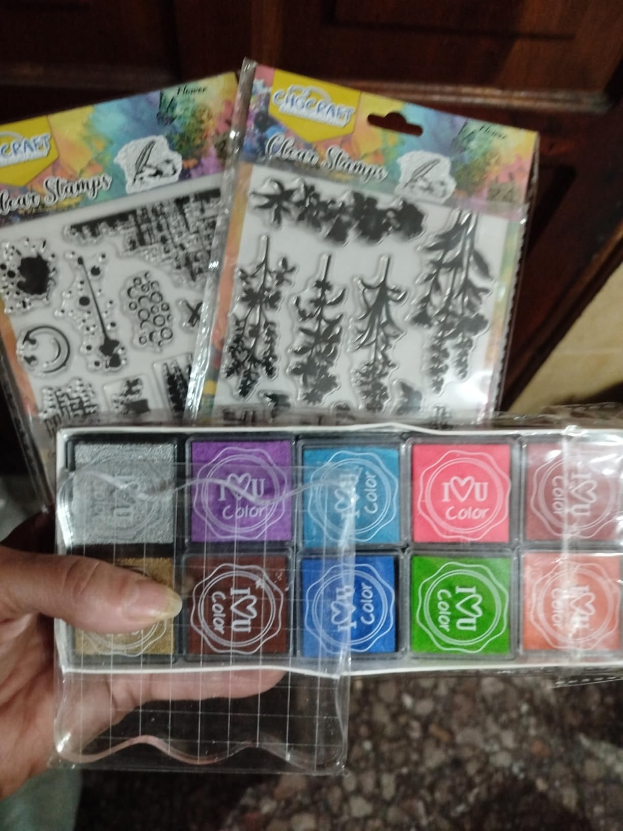 29 Pcs Acrylic Stamps for Crafting Card Making Supplies Set | 3 Acrylic Clear Stamp Blocks, 6 Clear Silicone Stamps, 20 Craft Ink Pads customer photo 1