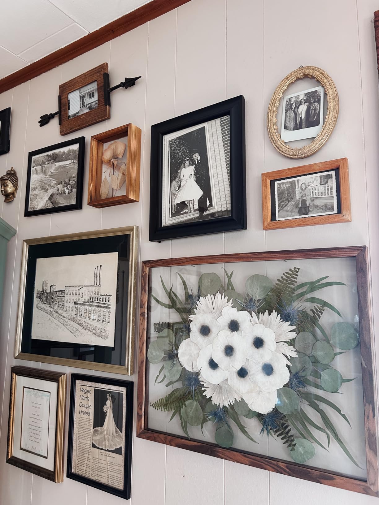 16x20 Floating Picture Frames Double UV Glass Frame For Pressed Flowers Burmese Teak Wood Shadow Box Frames Preserved Wedding Flowers Picture Frame customer photo 1