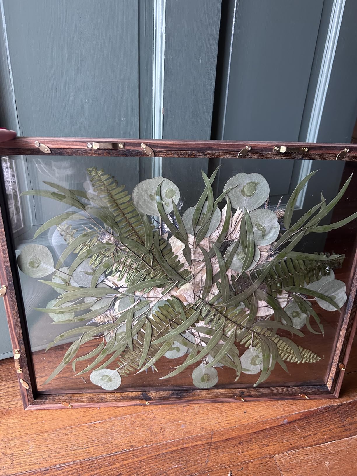 16x20 Floating Picture Frames Double UV Glass Frame For Pressed Flowers Burmese Teak Wood Shadow Box Frames Preserved Wedding Flowers Picture Frame customer photo 2