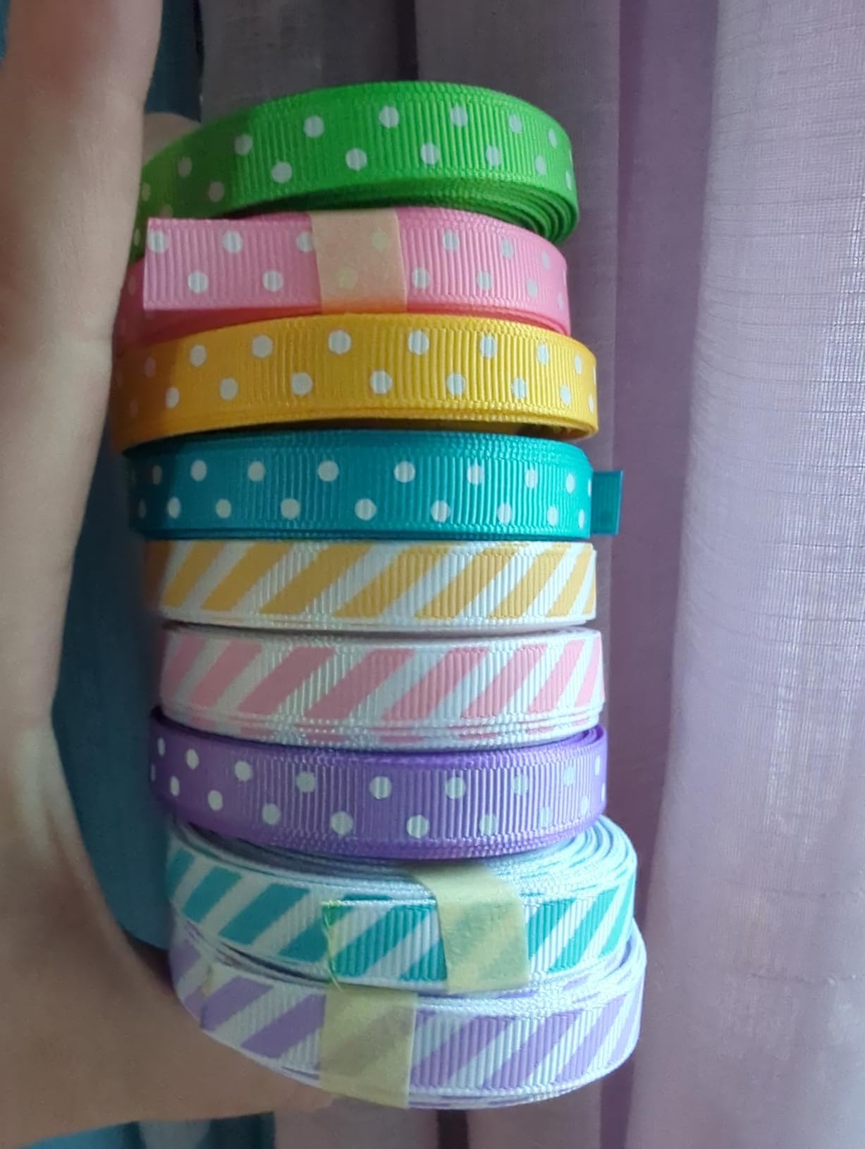 LaRibbons 10 Color 100 Yards Gingham Ribbon Variety Pack, 3/8