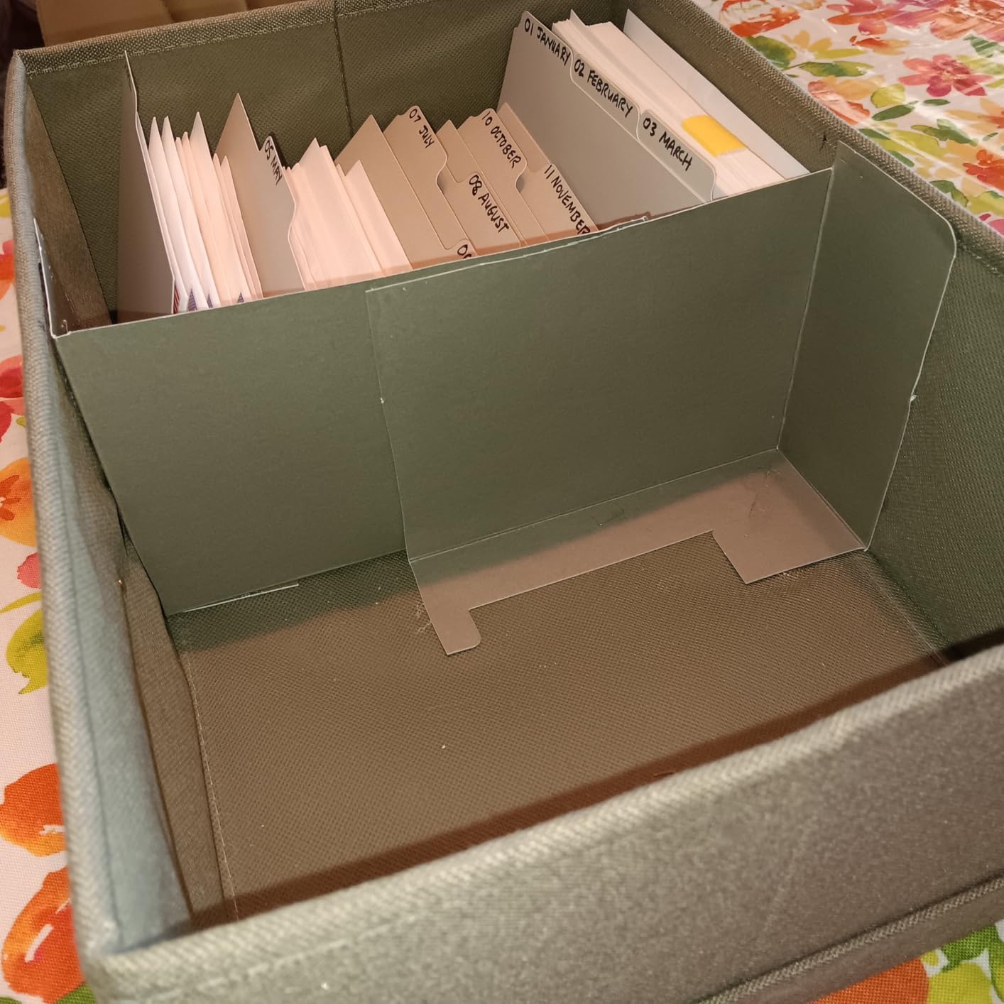 ZICOTO Decorative Photo Storage Box - Sturdy Linen Photo Organizer with Dividers is Perfect to Store up to 1700 Pictures and 4x6 Photos - Portable Scrapbook Storage Containers with Lid customer photo 2