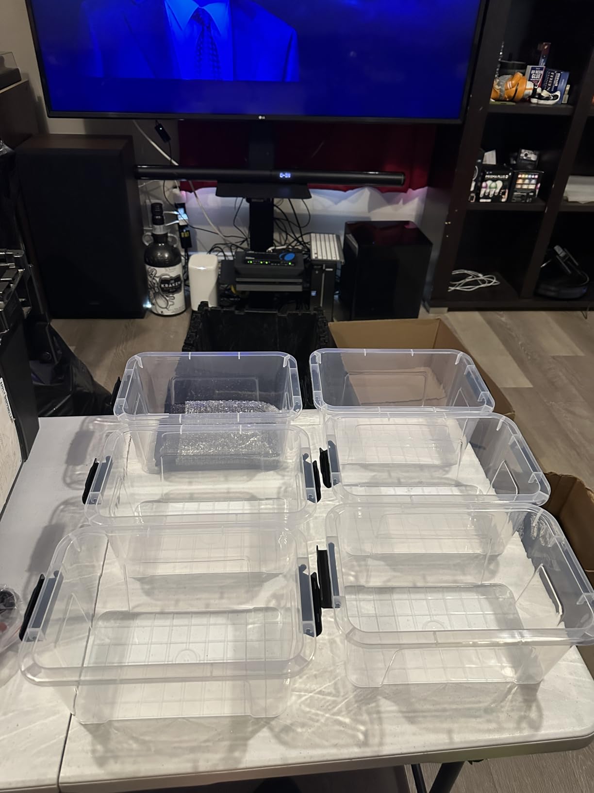 EOENVIVS Plastic Storage Bins with Lids 6 Pack, 7 Quart Storage Containers With Black Buckle Latch, Stackable Storage Organizers for Home Pantry Office Classroom Organization, Clear customer photo 2
