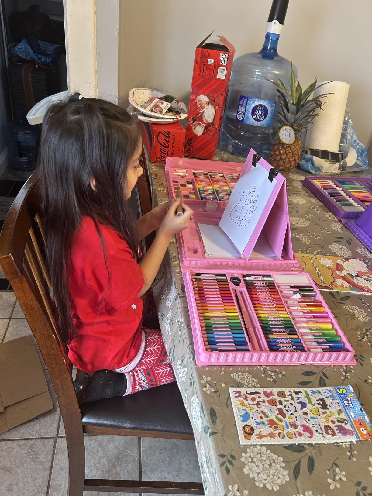 TMOL 237-Piece Kids Art Set with Double-Sided Easel, Watercolor, Oil Pastels, Painting Kits for Kids Ages 4-8, Art Supplies for Girls & Boys, Drawing Sets, Gift for Young Artists-Pink customer photo 1
