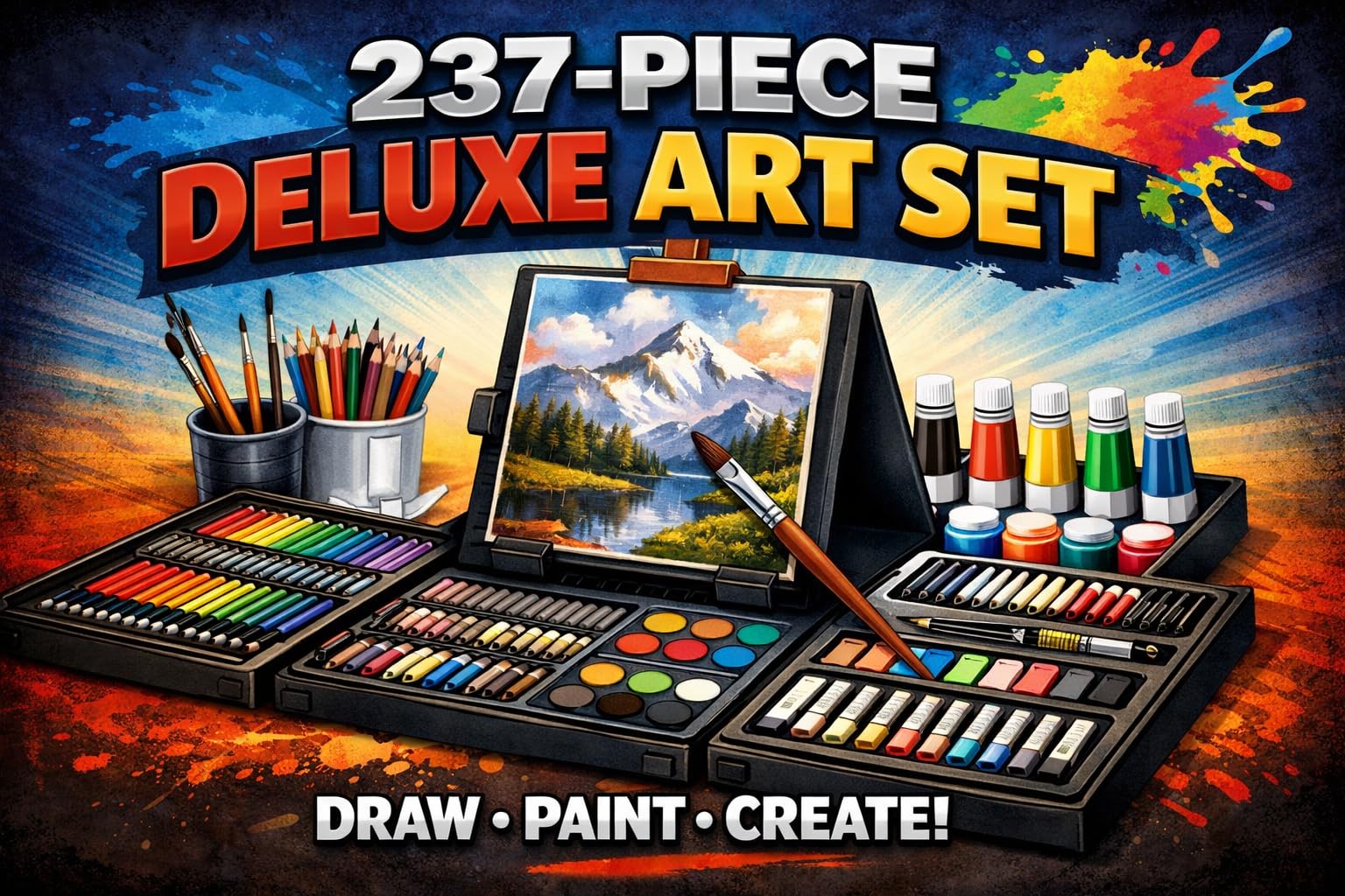 TMOL 237-Piece Kids Art Set with Double-Sided Easel, Watercolor, Oil Pastels, Painting Kits for Kids Ages 4-8, Art Supplies for Girls & Boys, Drawing Sets, Gift for Young Artists-Pink customer photo 2