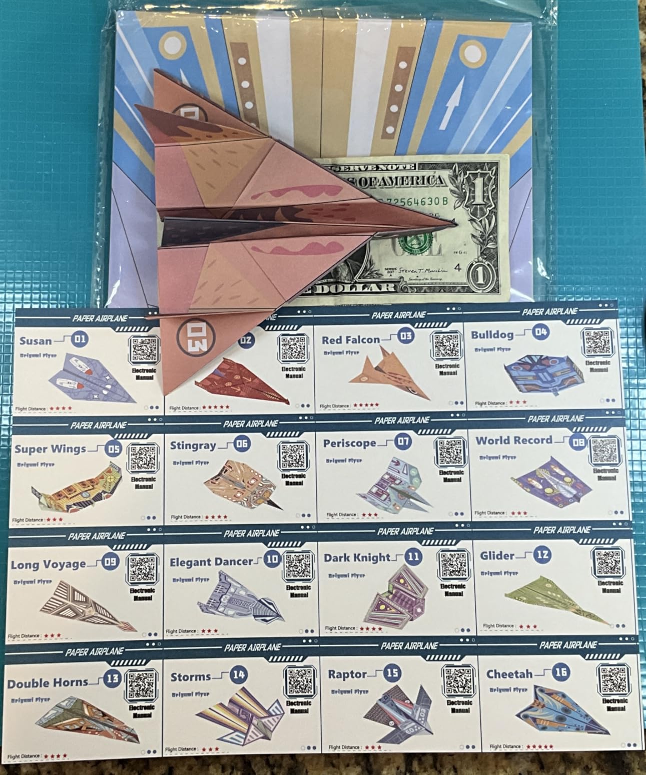 Paper Airplane Kits with 16 Classic Designs, 32 Sheets of Colorful Origami Paper, World Record Paper Planes, Craft Kit for Kids, Airplane Gifts for Boys and Girls Ages 6-12+ customer photo 2