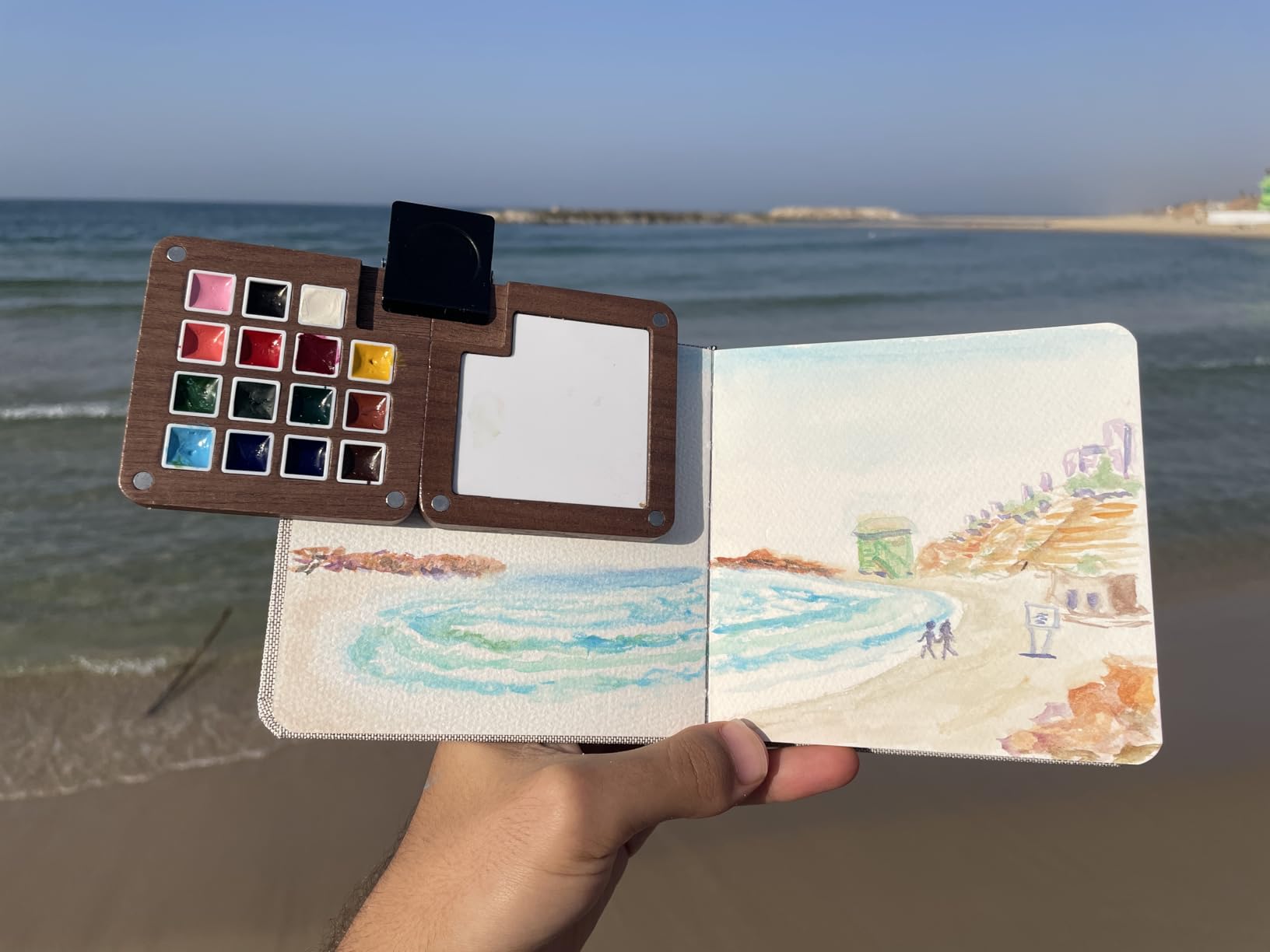 Mini Watercolor Paint Set,Portable mini Travel Watercolor kit, Pocket Watercolor Set with Paint,Art Supplies, for Artists, Amateur Hobbyists and Painting Lovers customer photo 1