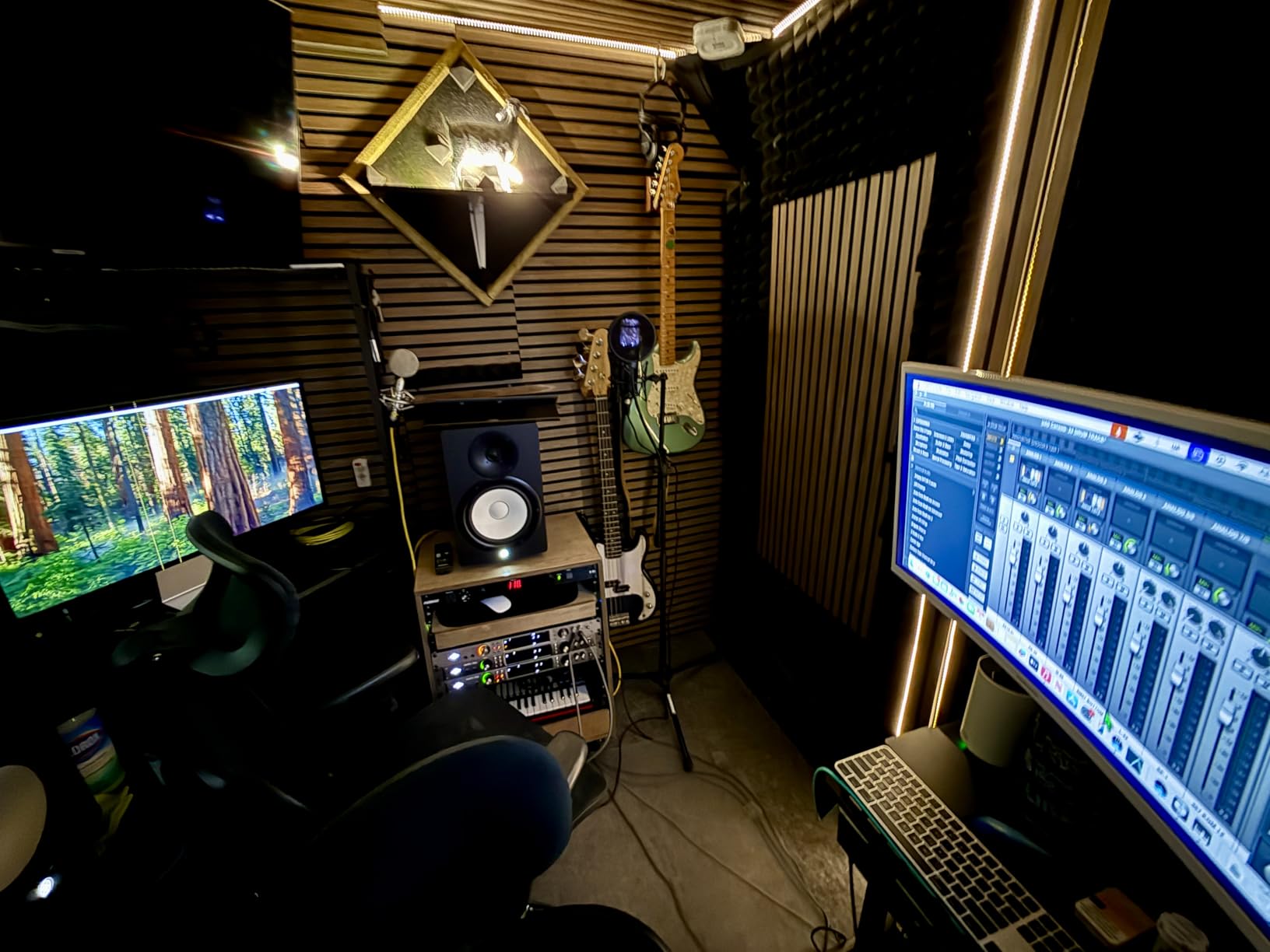 Sound Town DIY Music Studio Rack Desk Workstation with 2 X 13U Side Cabinets, Two Slide-Out Trays, Casters, Plywood, Weathered Brown for Recording Room, Home Studio (SDRK-WS69) customer photo 1