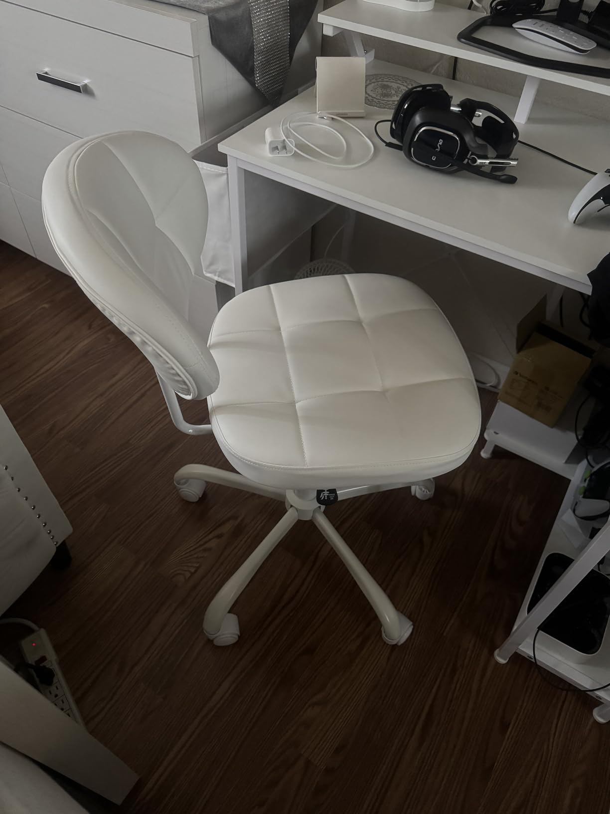 Misolant Drafting Chair Without Arms, Tall Office Chair with Footrest Ring for Standing Desk, Small Faux Leather Executive Office Chair with Adjustable Height for Bar Lab Counter Height Desk, Black customer photo 1