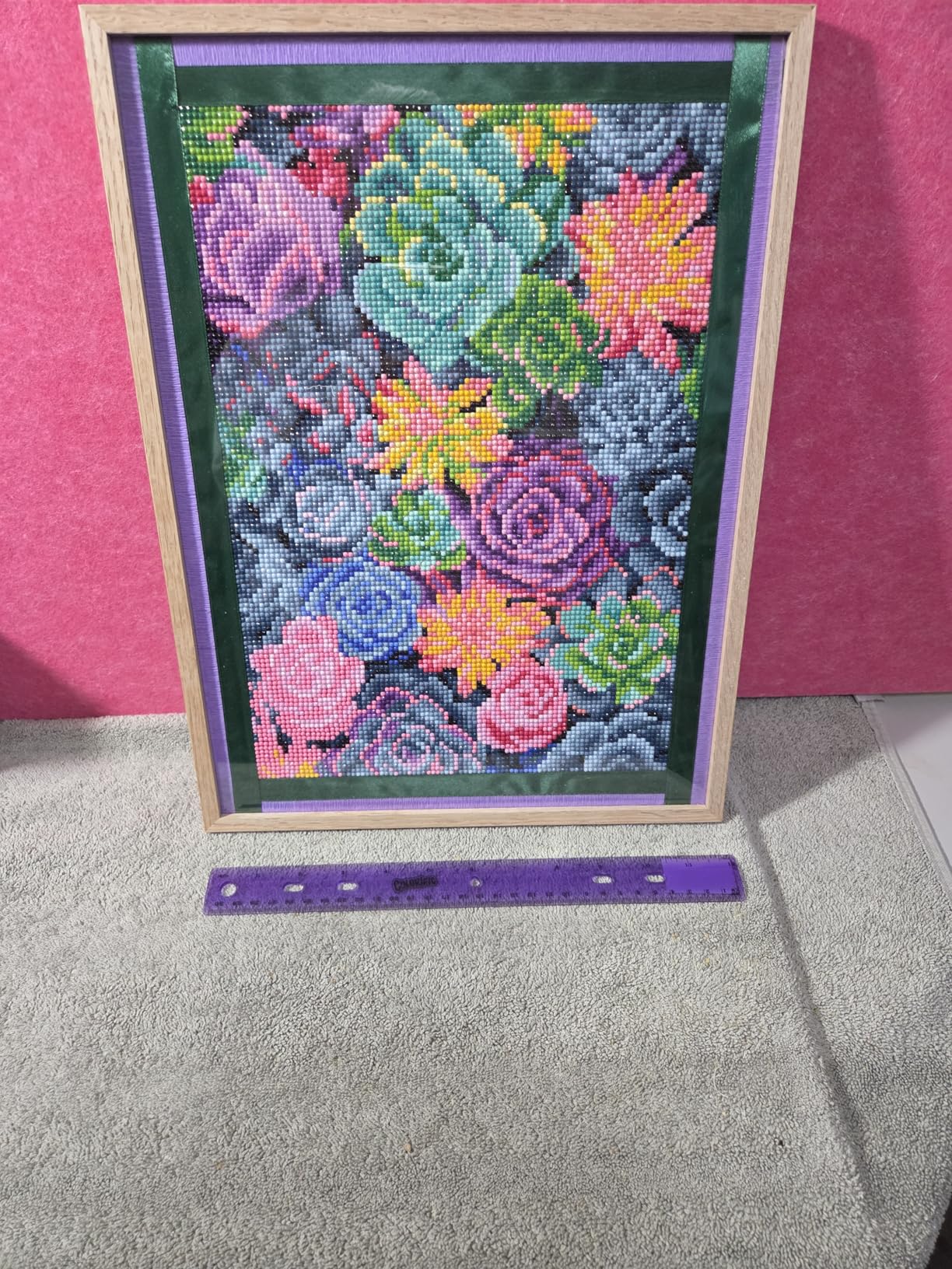 Ausanrl Square Diamond Painting-Flowers Square Drill Diamond Painting, Square Diamond Art, DIY Flowers Gem Art Kits for Adults and Crafts for Gifts and Home Wall Decor 12x16inch customer photo 1